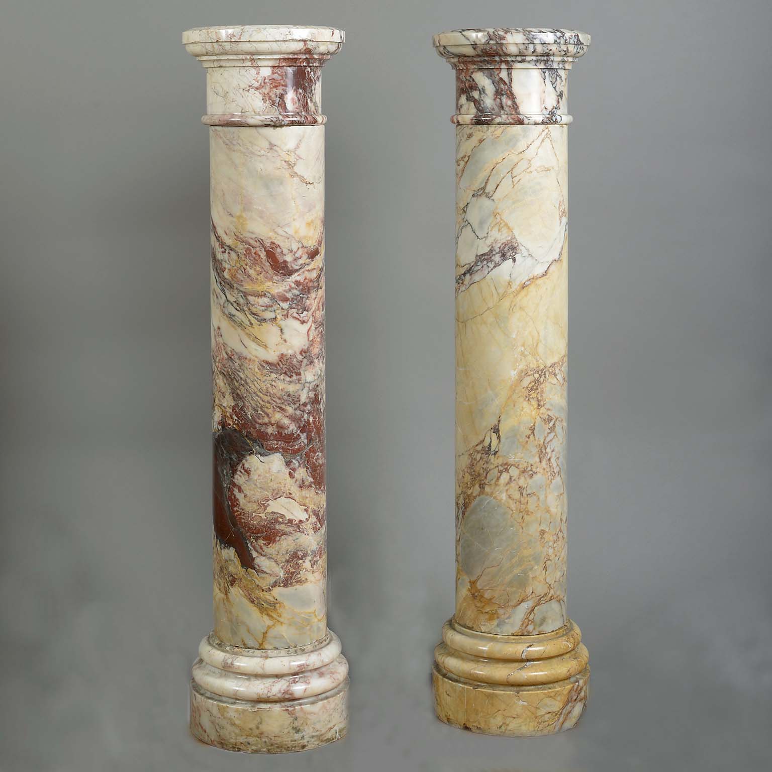 Pair of Alpha Escalettes Marble Columns