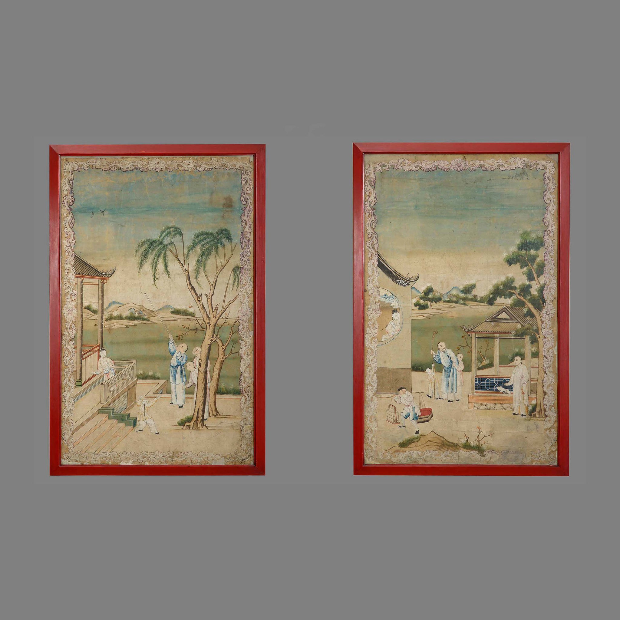 Four Chinese Watercolour Panels