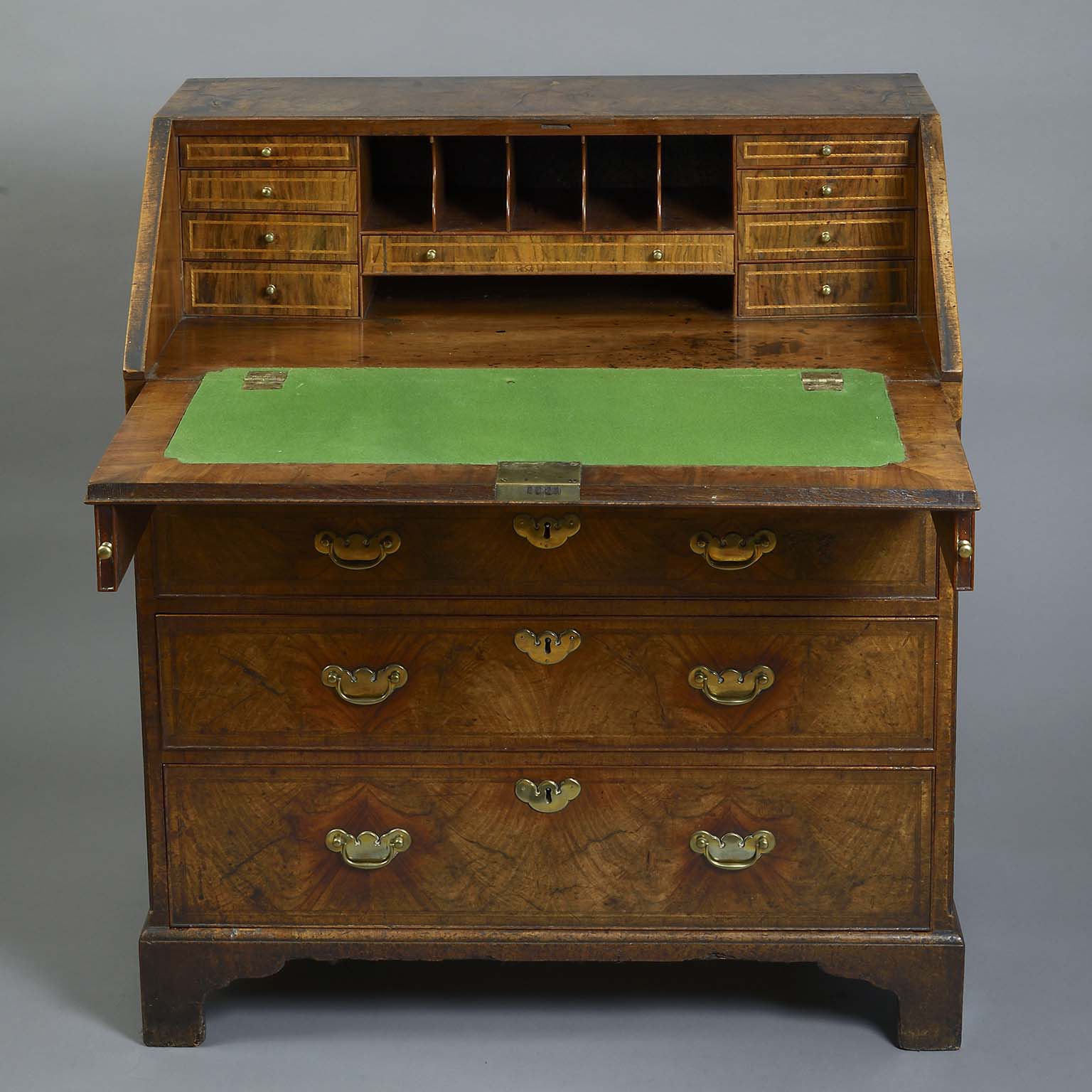 George I Figured Walnut Bureau