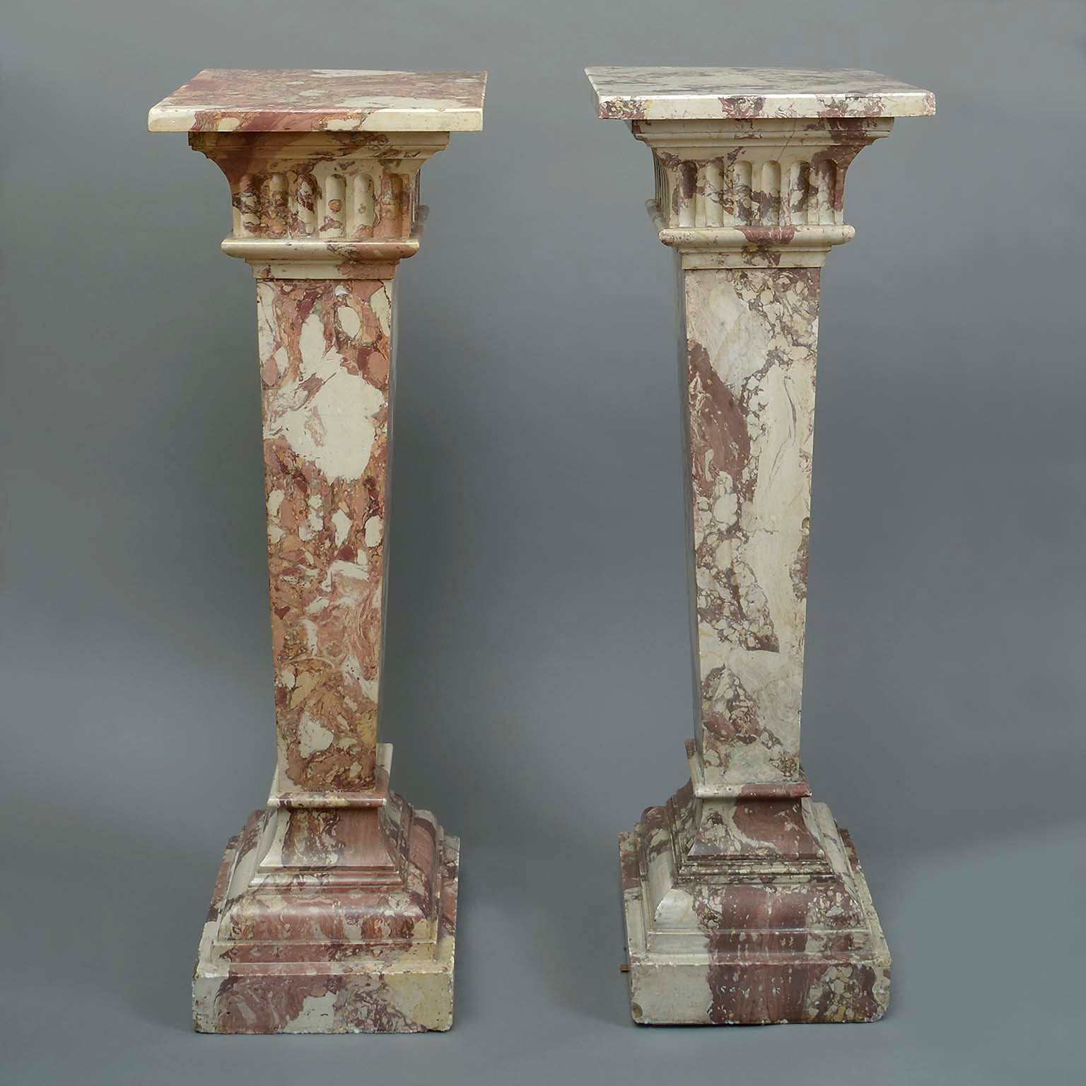 Pair of Faux Rouge Royale Columns