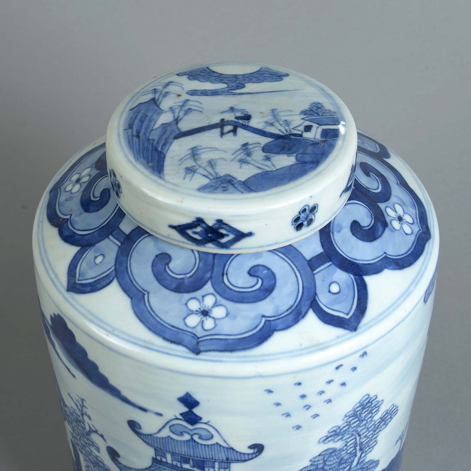Large Pair of Chinese Blue and White Storage Jars