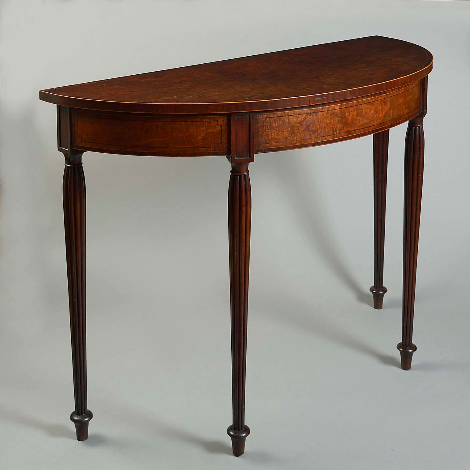Adam and Hepplewhite Period Mahogany and Fustic Side Table