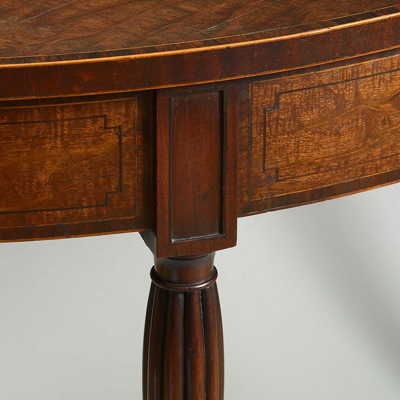 Adam and Hepplewhite Period Mahogany and Fustic Side Table