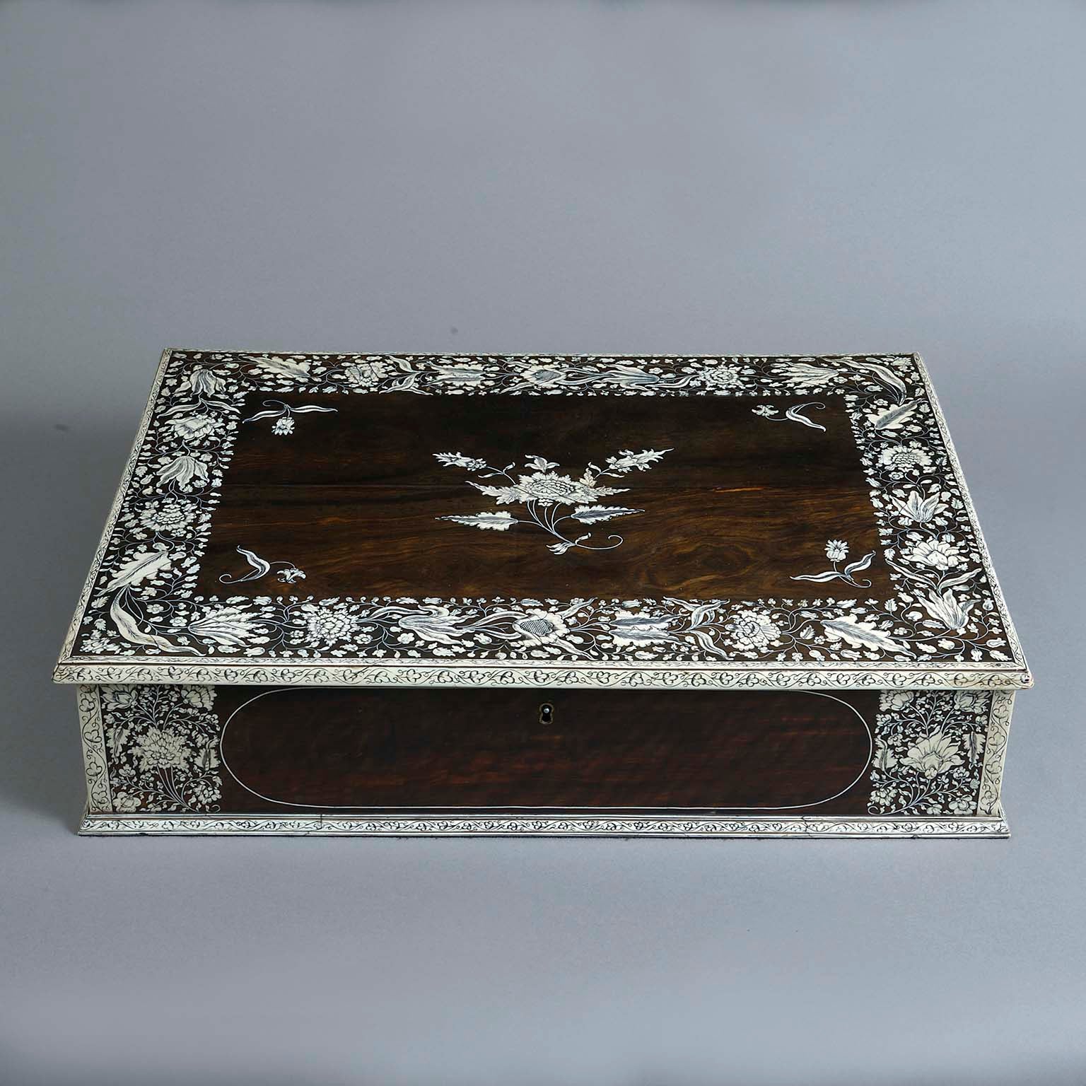 Vizagapatam Ebony and Ivory Inlaid Document Box