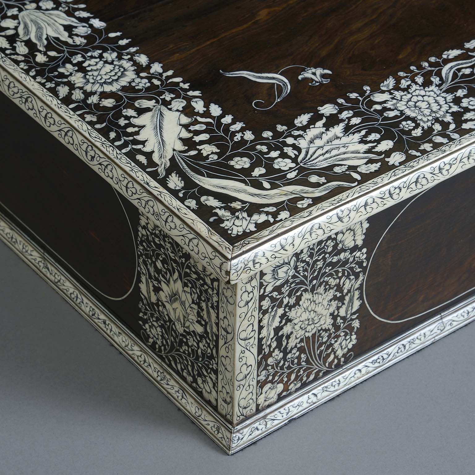 Vizagapatam Ebony and Ivory Inlaid Document Box