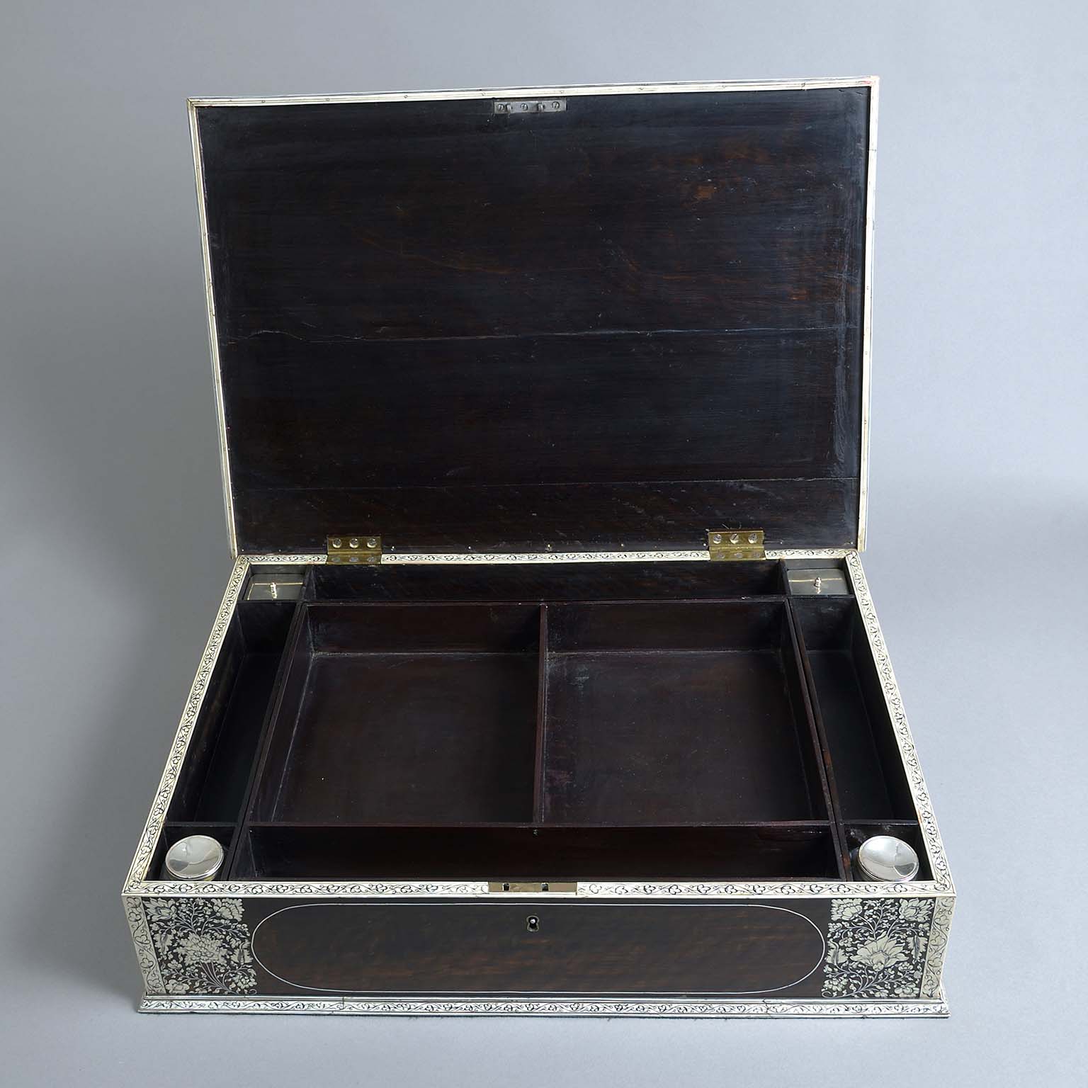 Vizagapatam Ebony and Ivory Inlaid Document Box