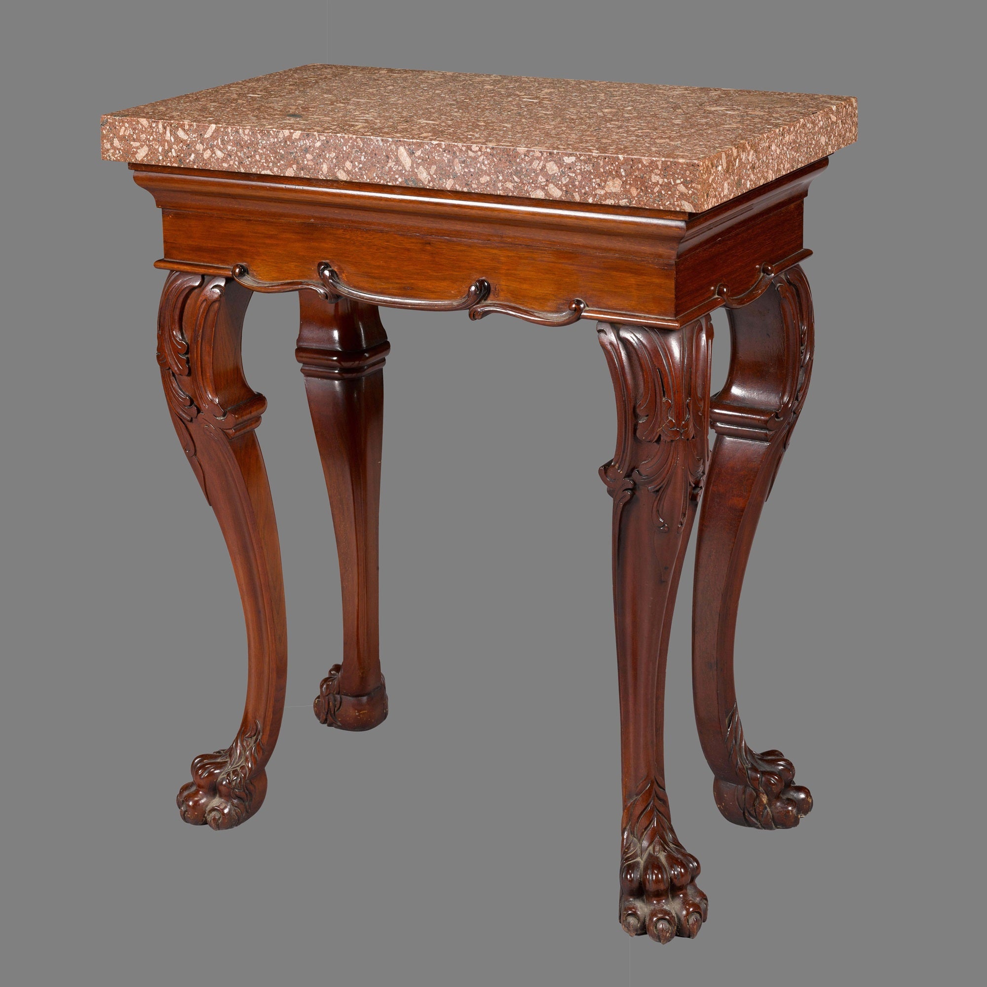 Walnut Centre Table with Egyptian Porphyry Top