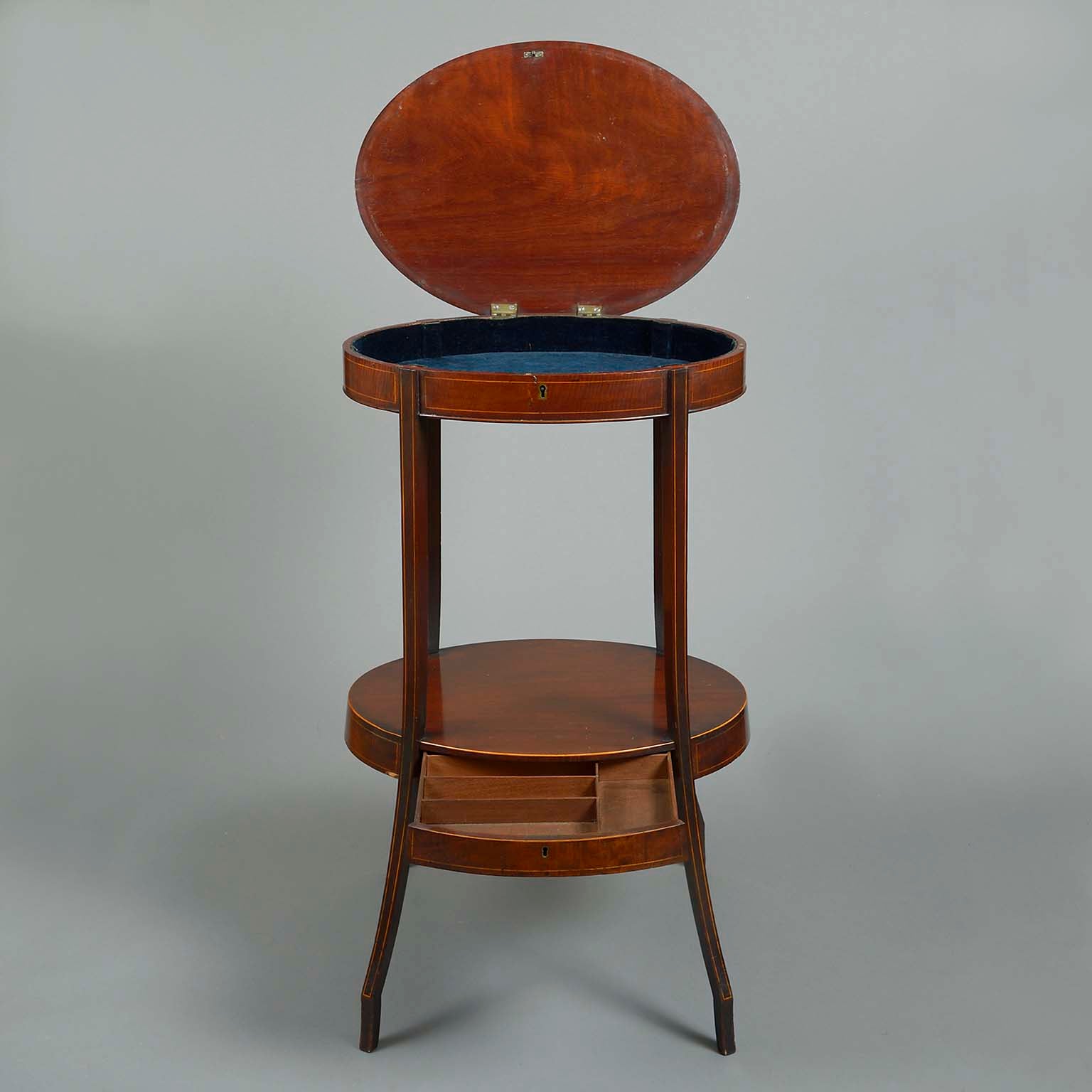 Sheraton Period Mahogany Oval Two-Tiered Table