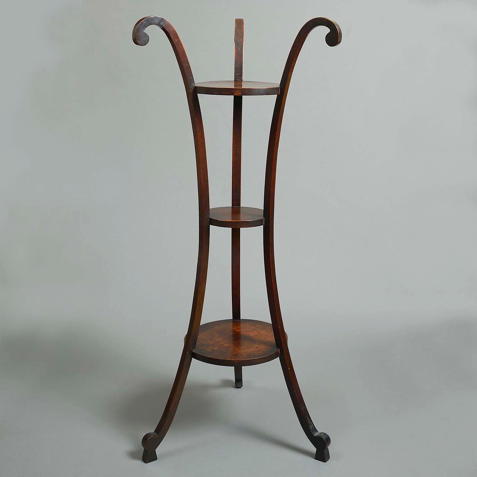 George III Three-Tiered Mahogany Vase Stand