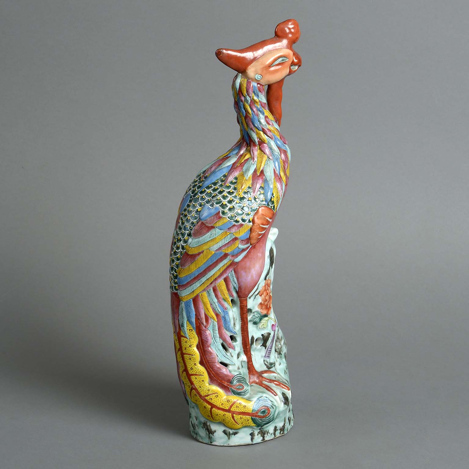 Pair of Chinese Polychrome Phoenix