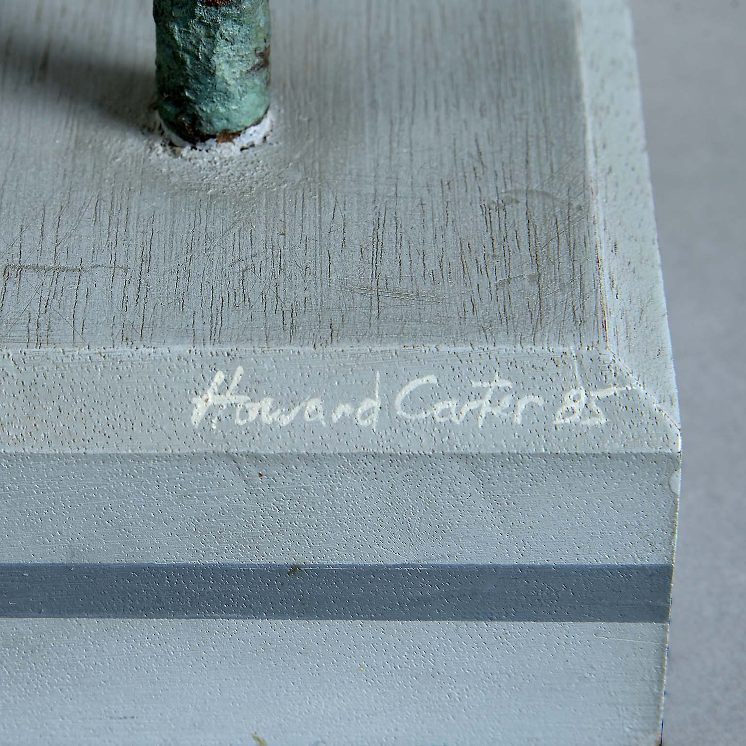 Carved Wood and Polychrome Painted Spoonbill On Stand by Howard Carter