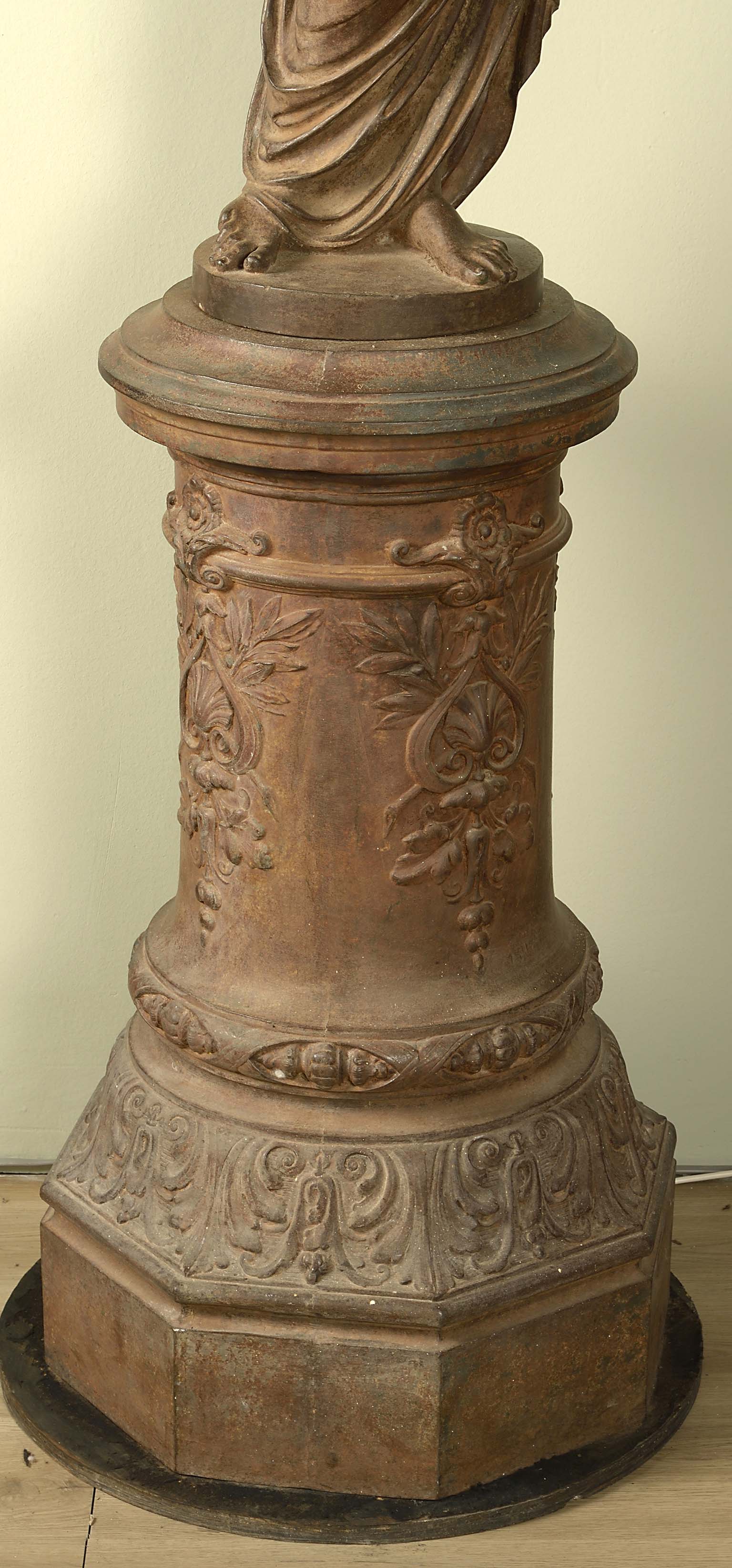 Pair of Val D’Osne Cast Iron Sculptures on Original Stands by Mathurin Moreau