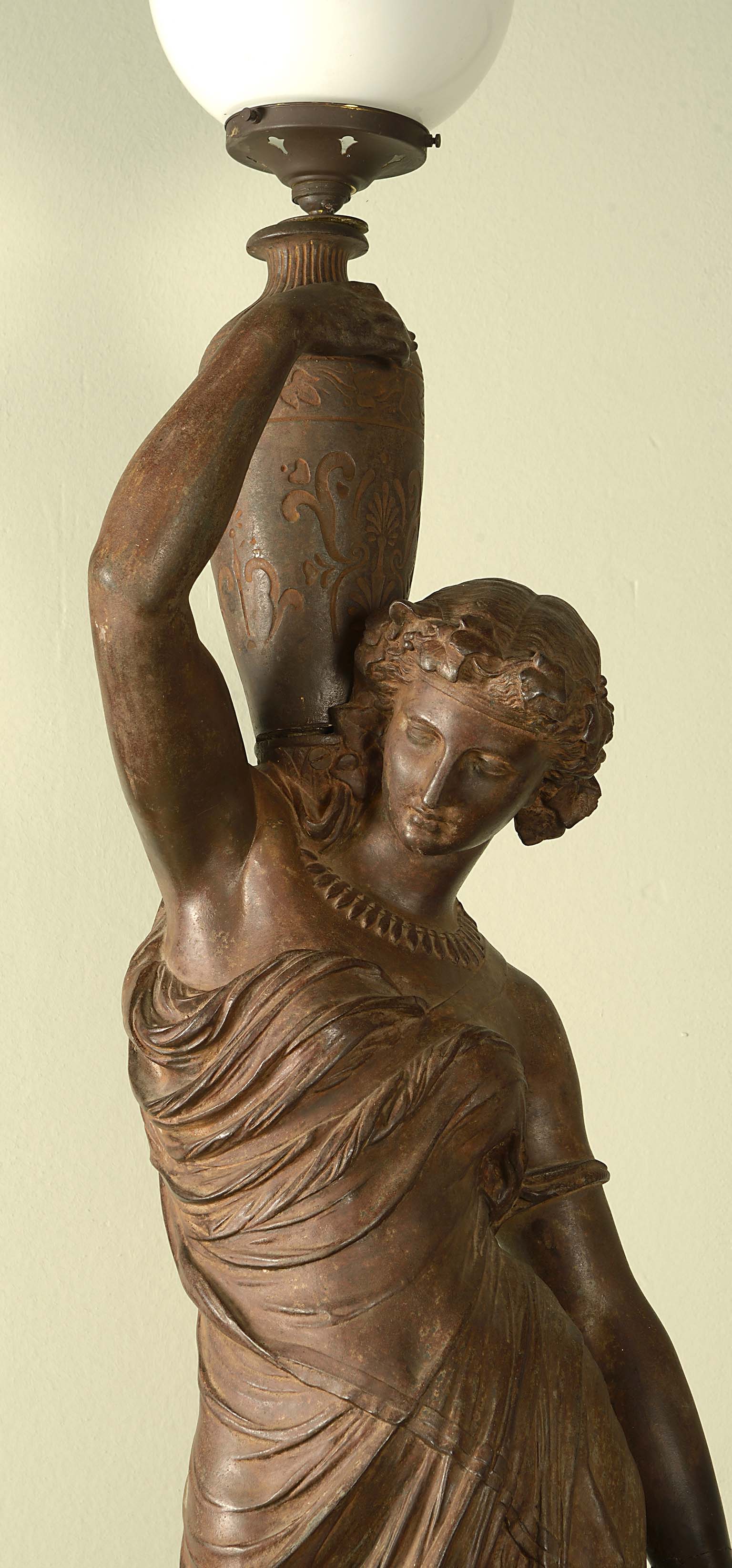 Pair of Val D’Osne Cast Iron Sculptures on Original Stands by Mathurin Moreau