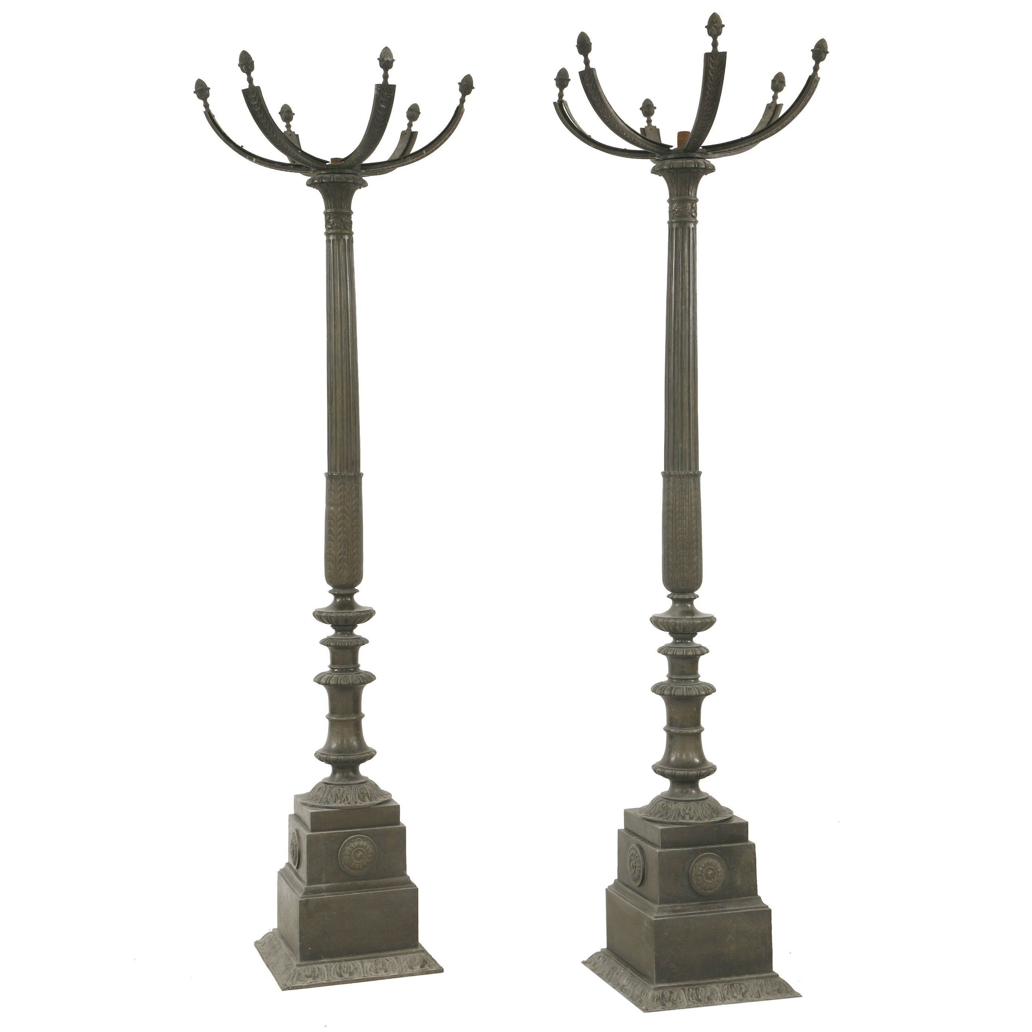 Pair of Bronze Gasoliers