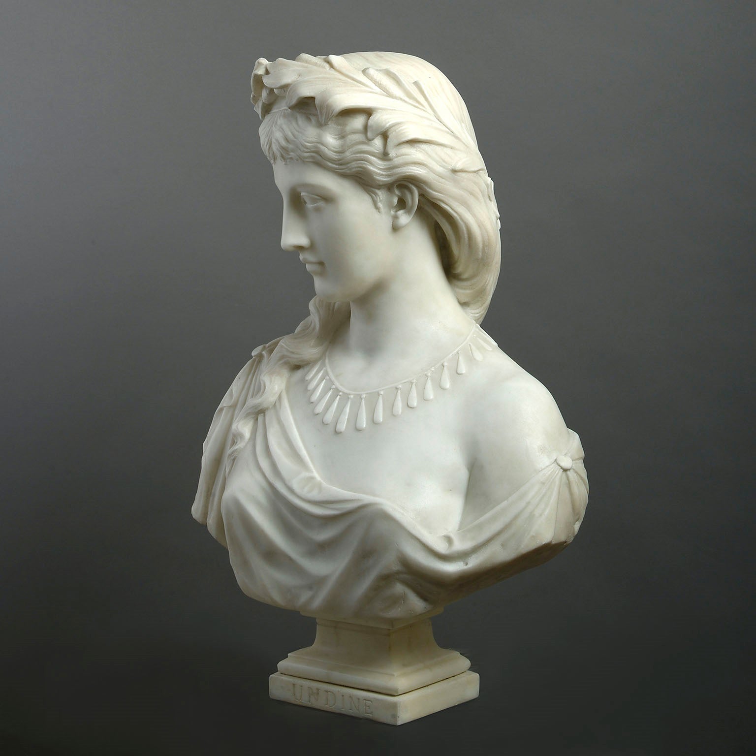 White Marble Bust of 'Undine'  by Henry Garland RA