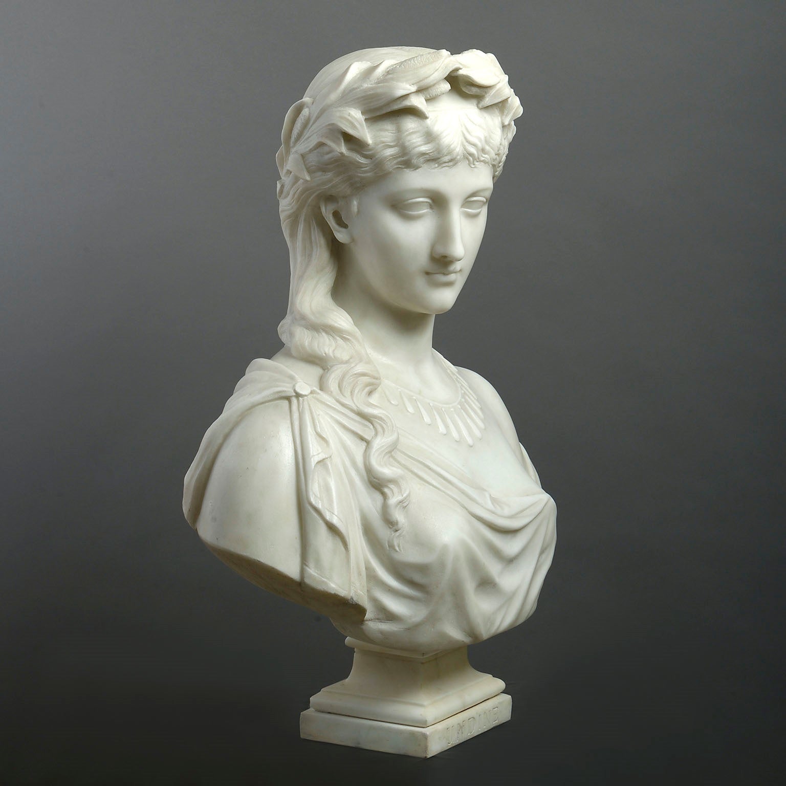 White Marble Bust of 'Undine'  by Henry Garland RA