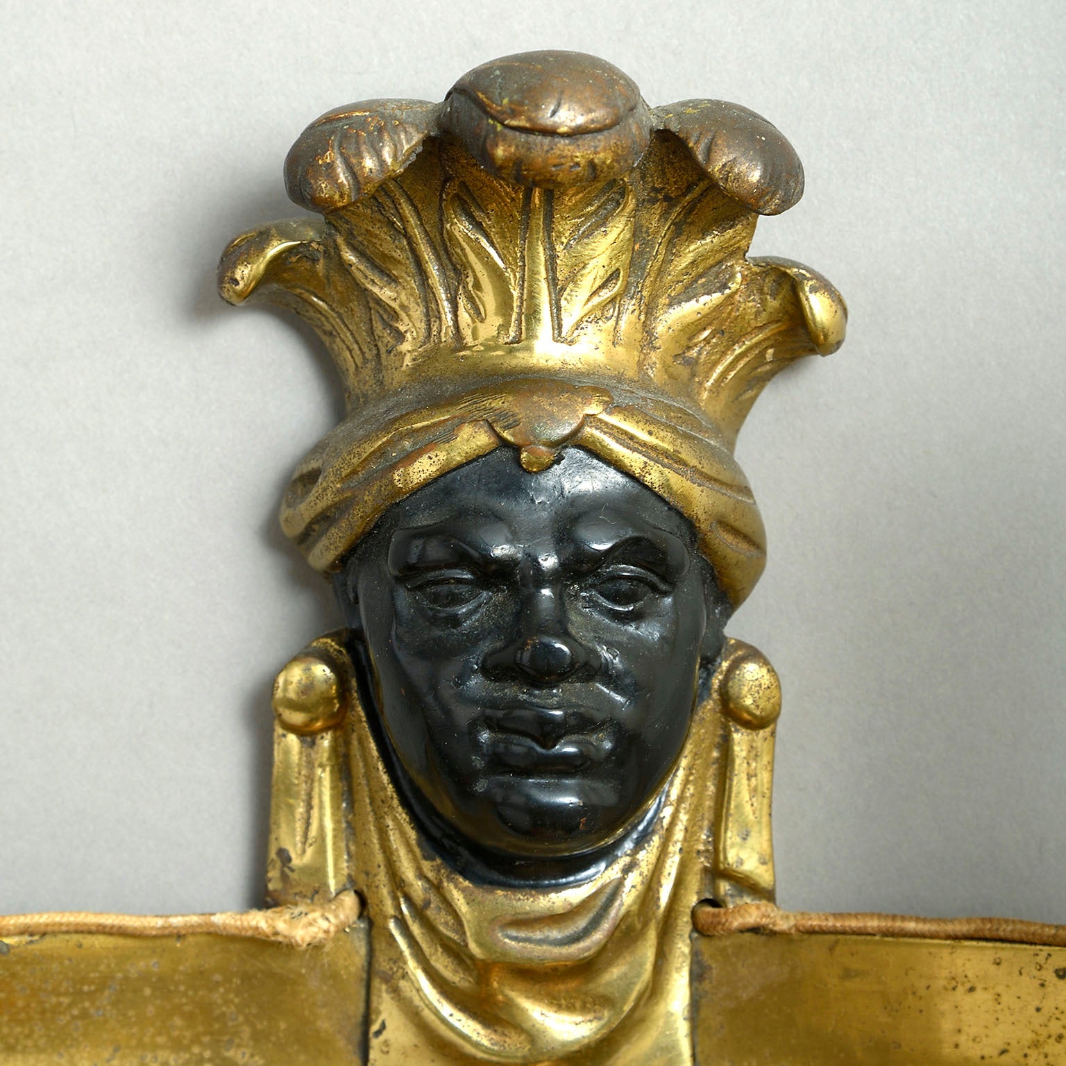 Pair of Empire Gilt-Bronze Wall Sconces with Bronzed Masks