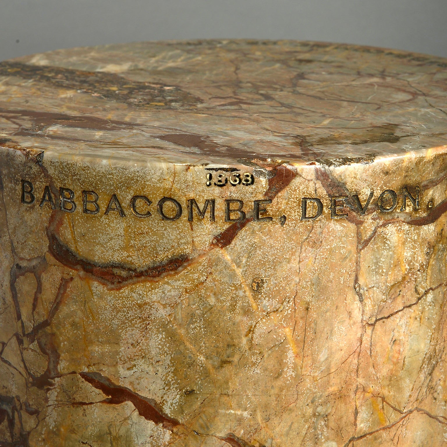 An Extremely Rare Petitor Breccia Marble Column