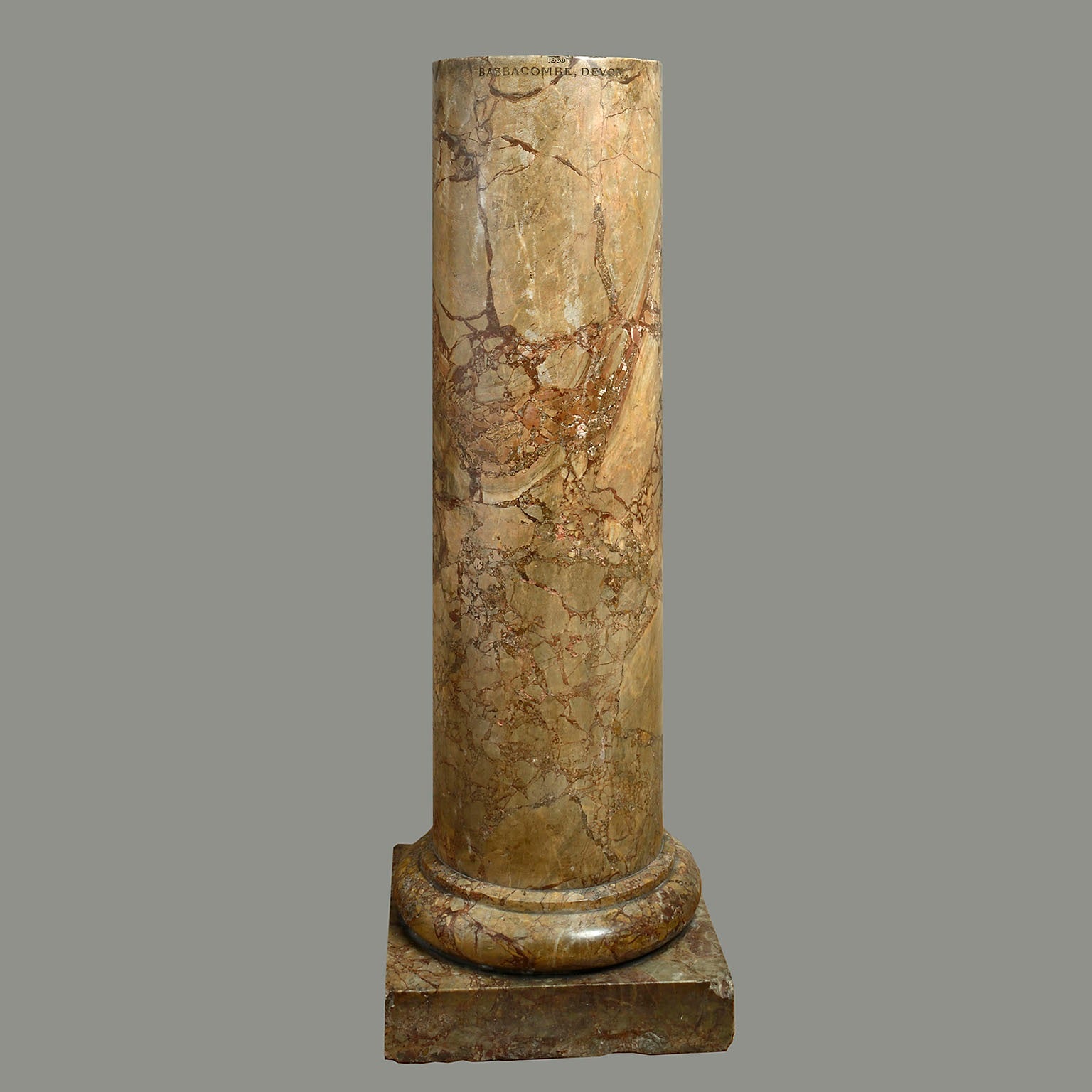 An Extremely Rare Petitor Breccia Marble Column
