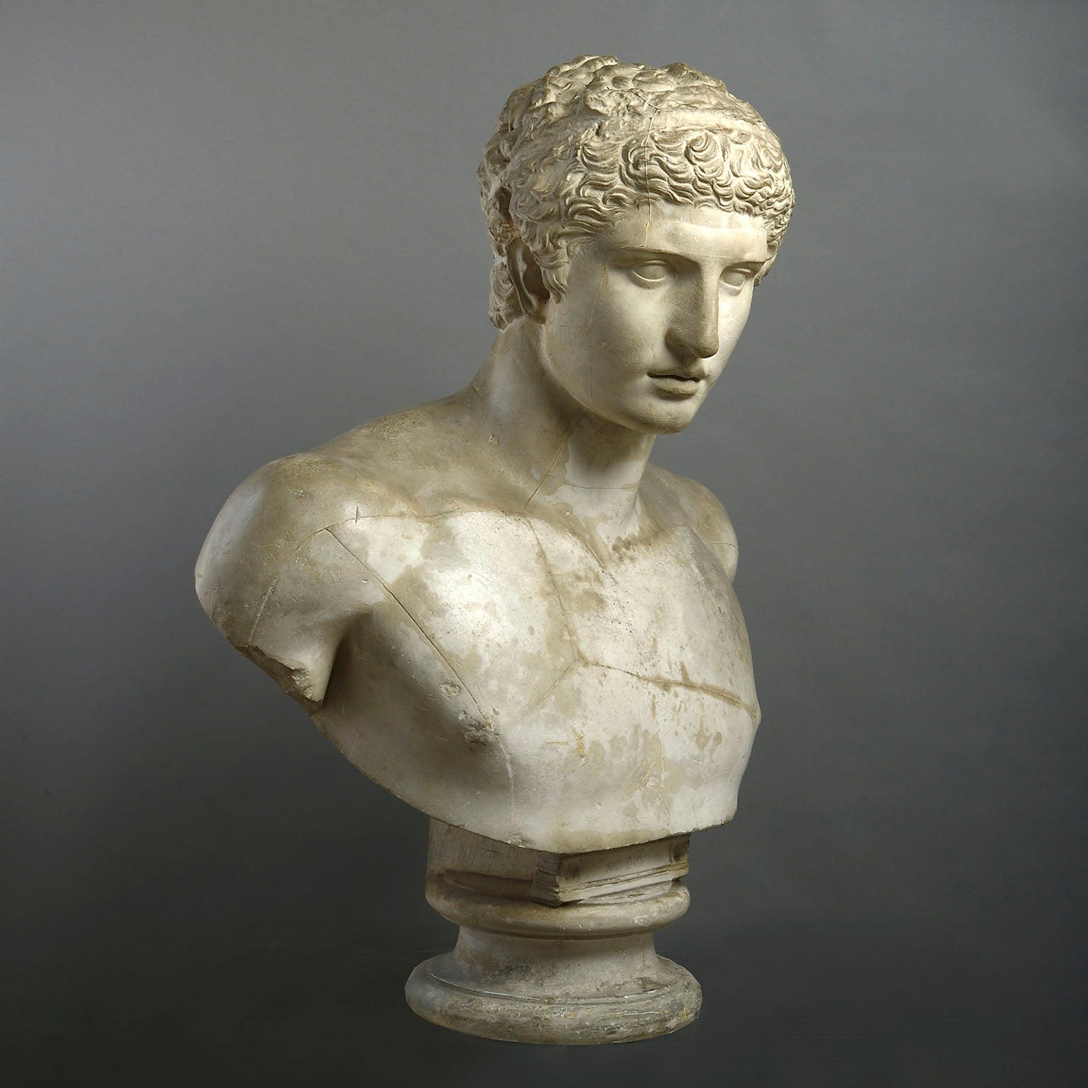A Large Plaster Cast Bust Of Hermes by D. Brucciani & Co
