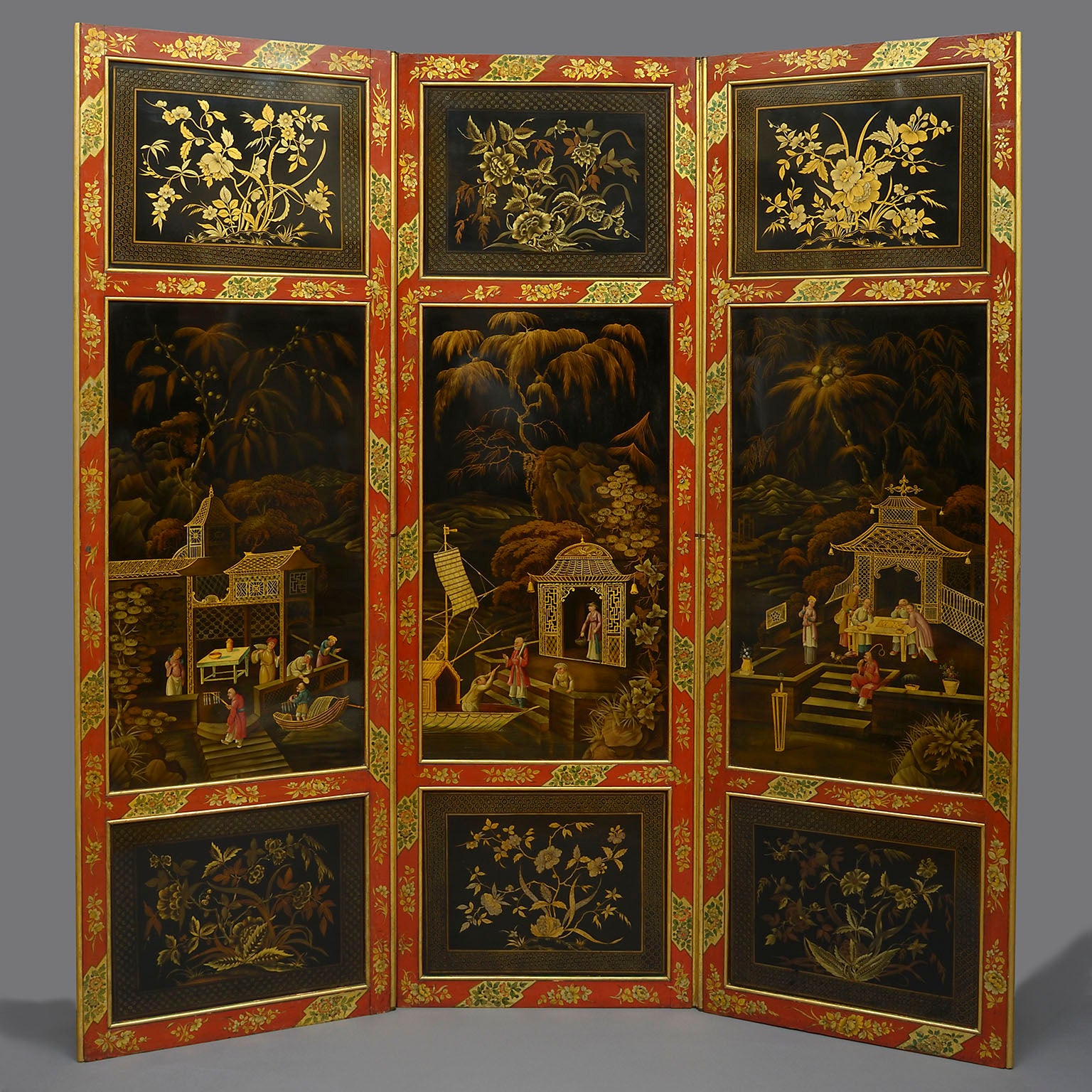 George III Pontypool Polychrome Tole Screen