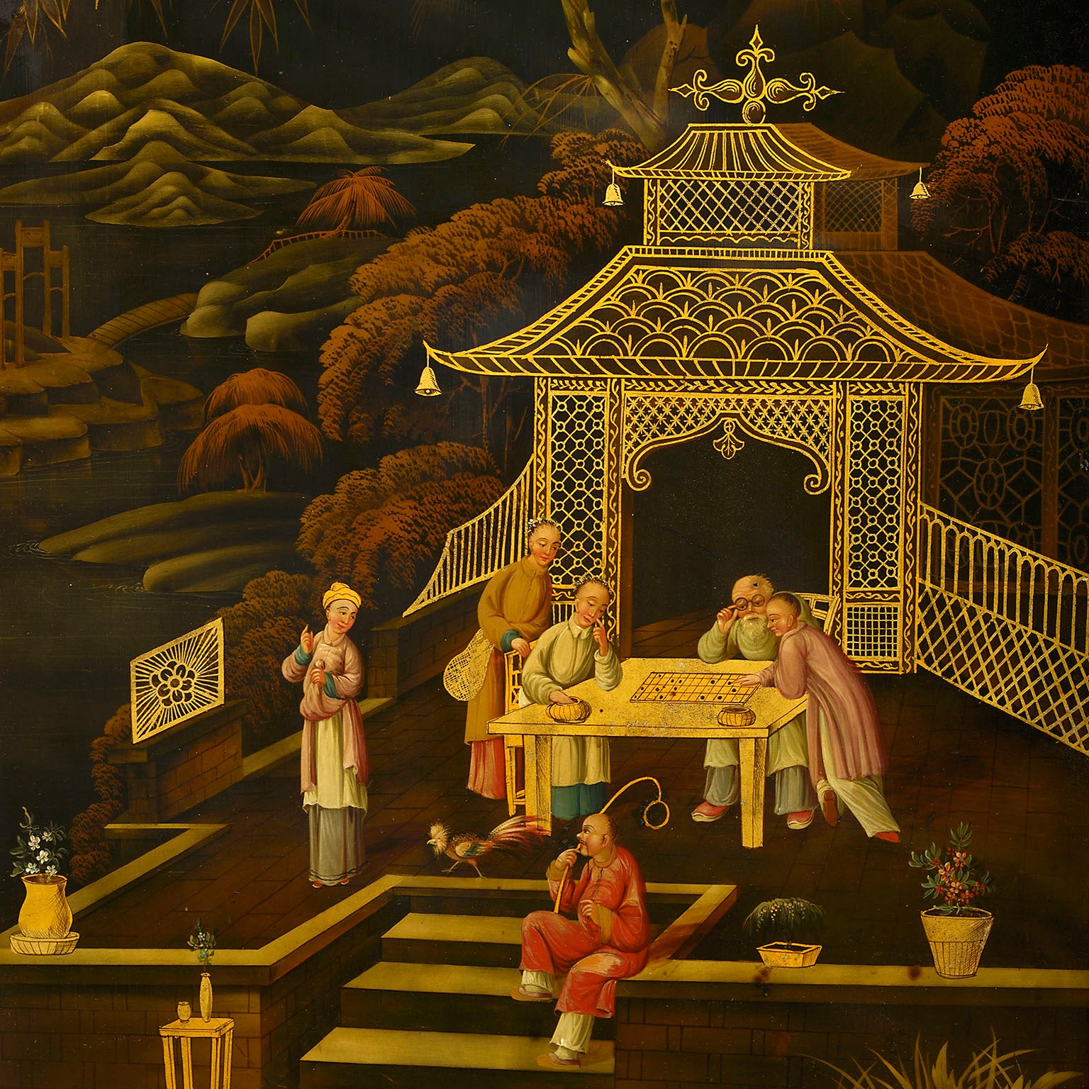 George III Pontypool Polychrome Tole Screen