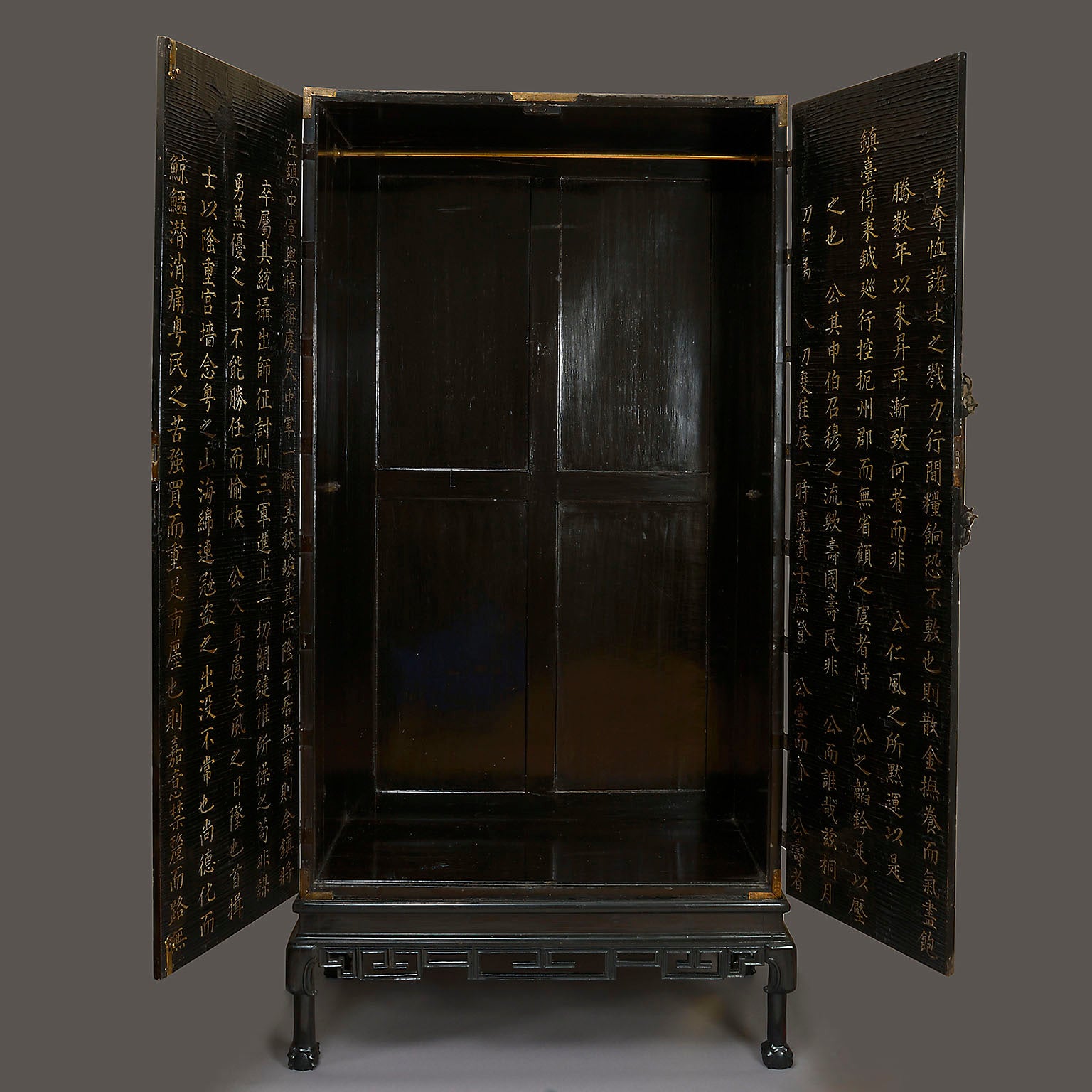 European Lacquer Cabinet on Stand with Kangxi Panels