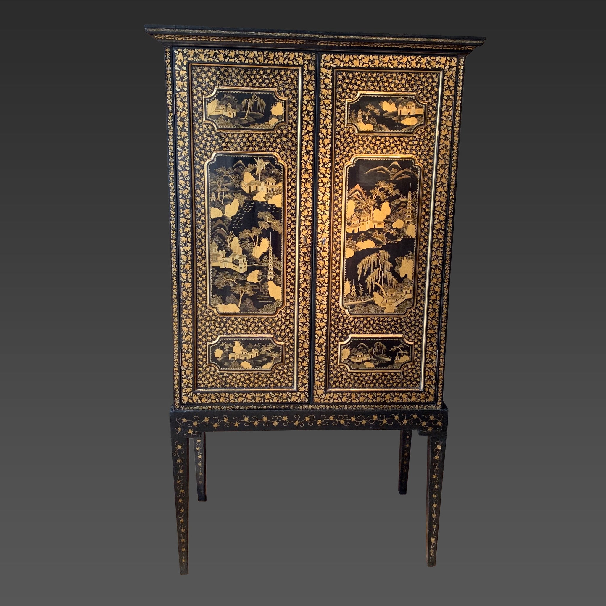 Chinese Export Lacquer Cabinet on Stand