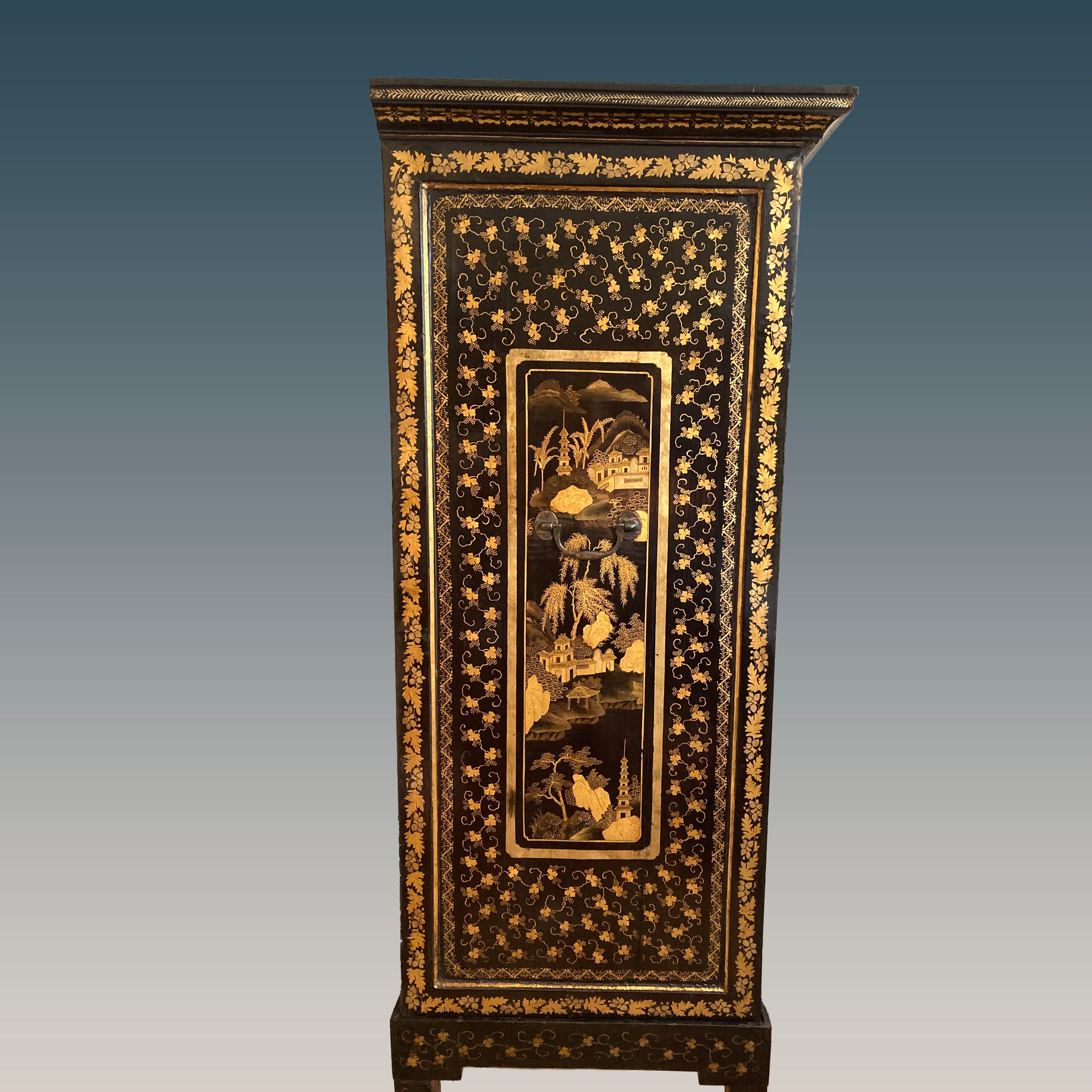 Chinese Export Lacquer Cabinet on Stand