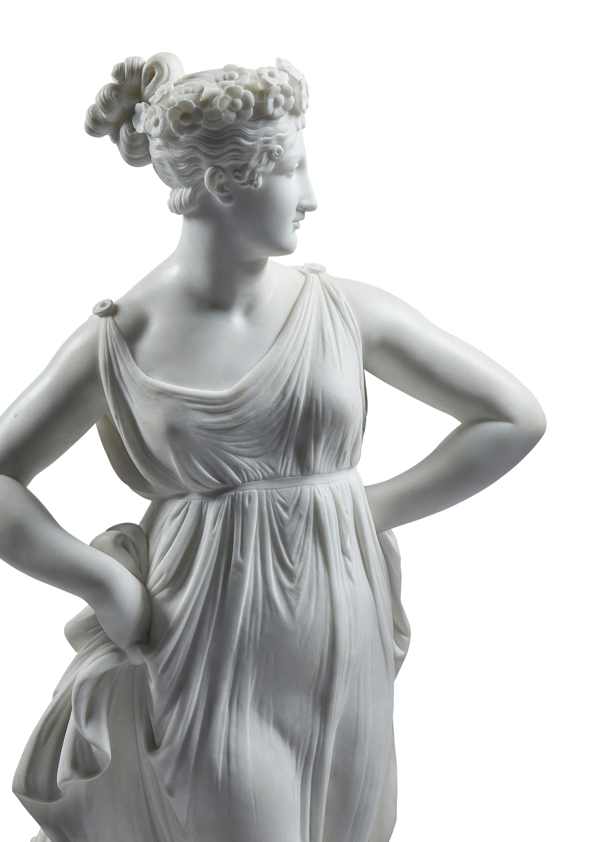 Statuary Marble Sculpture of Dancer After Antonio Canova