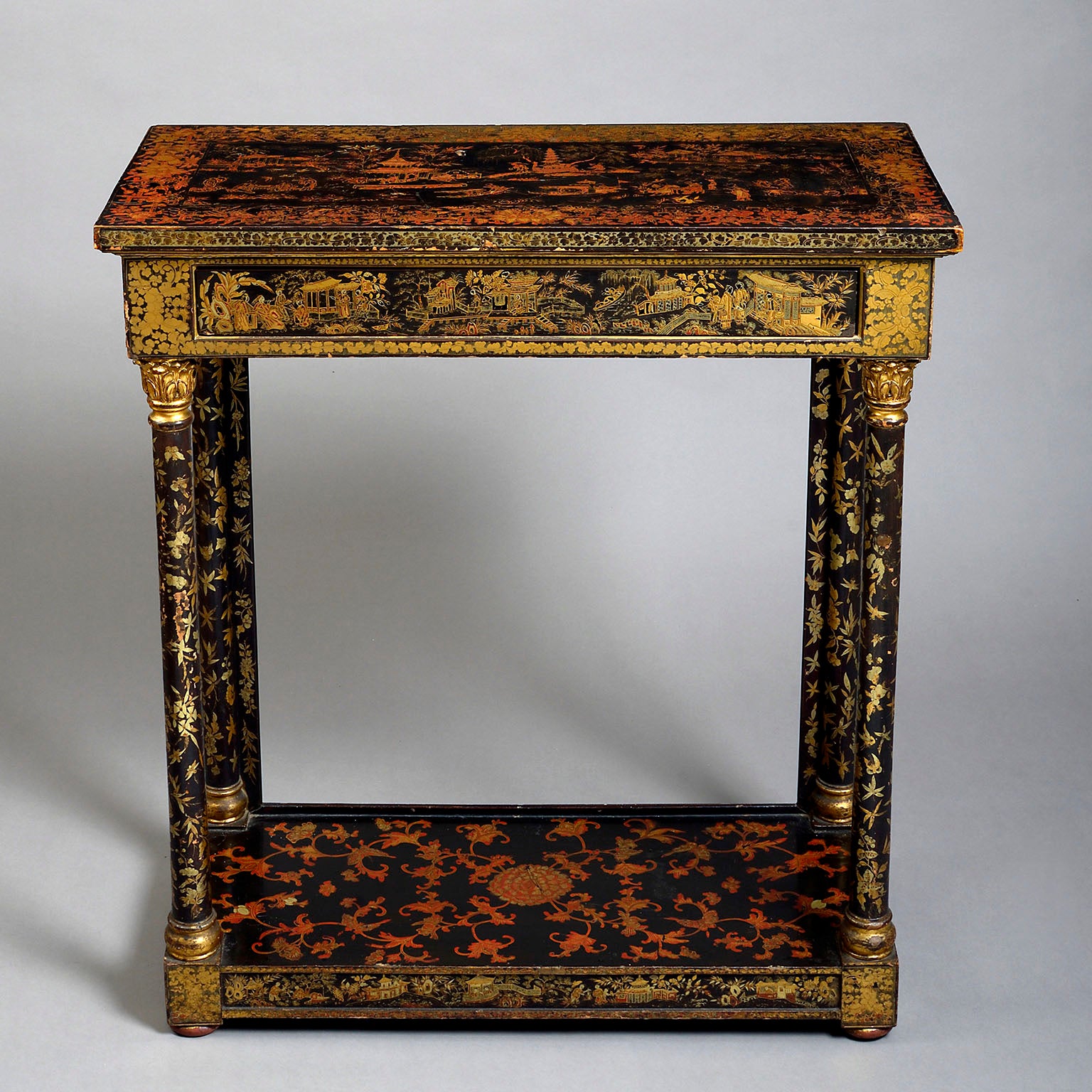 A Chinese Export Lacquer Console Table