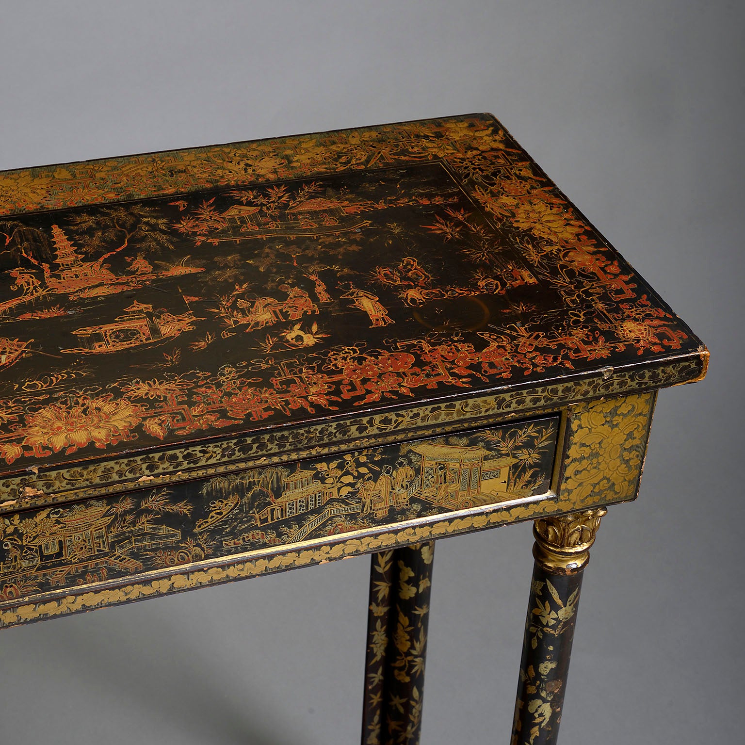 A Chinese Export Lacquer Console Table