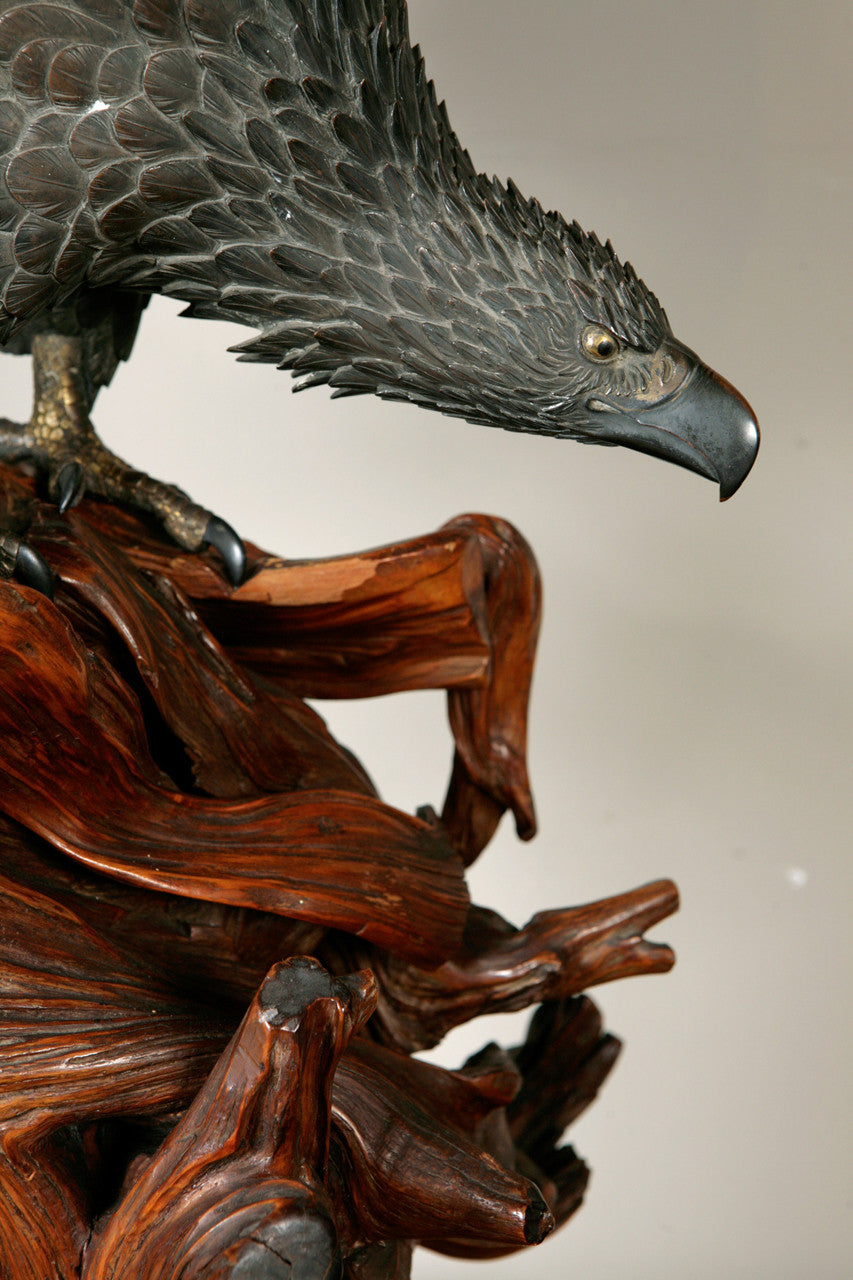 Japanese Bronze Eagle, Meiji Period, Circa 1880