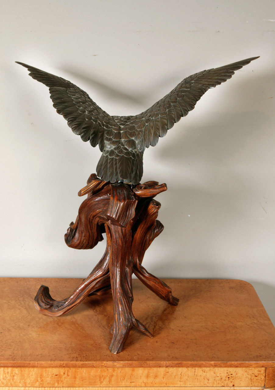 Japanese Bronze Eagle, Meiji Period, Circa 1880