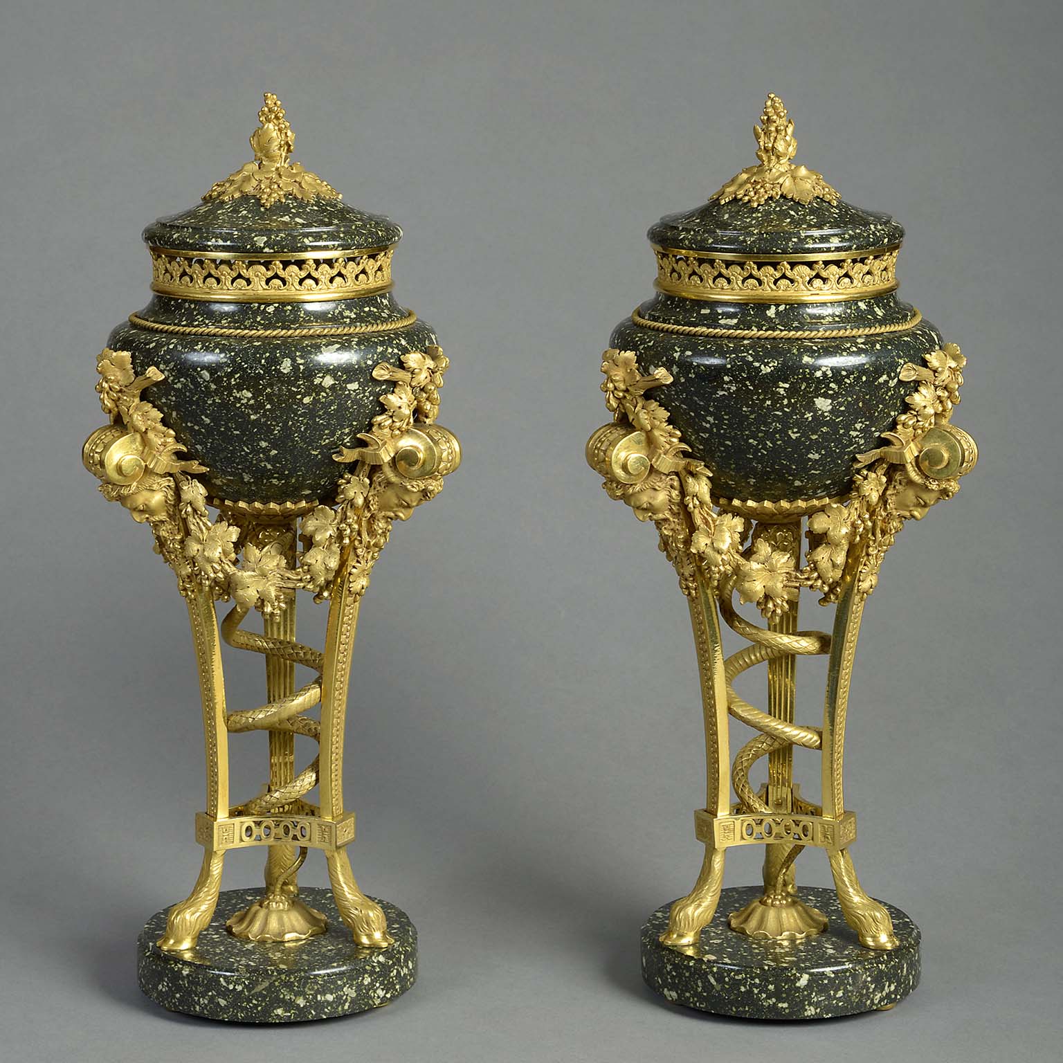 Pair of Green Porphyry Brule Parfums