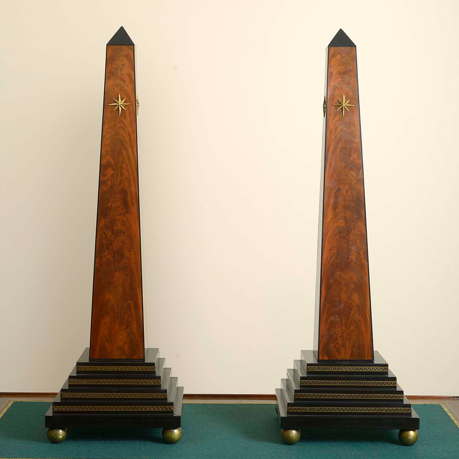 Pair of Napoleonic Revival Obelisks