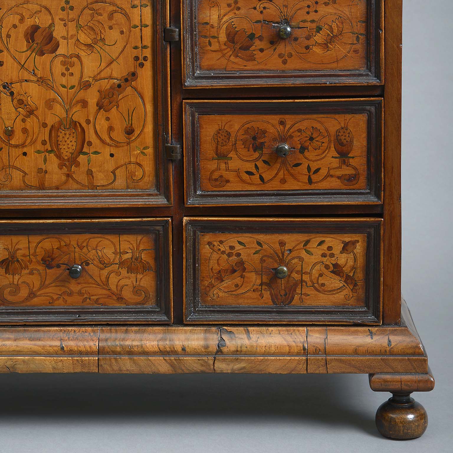 A Queen Anne Burr Walnut Table Cabinet