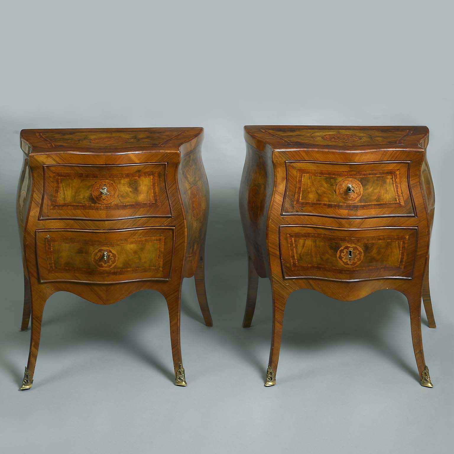 Pair of Walnut Commodini