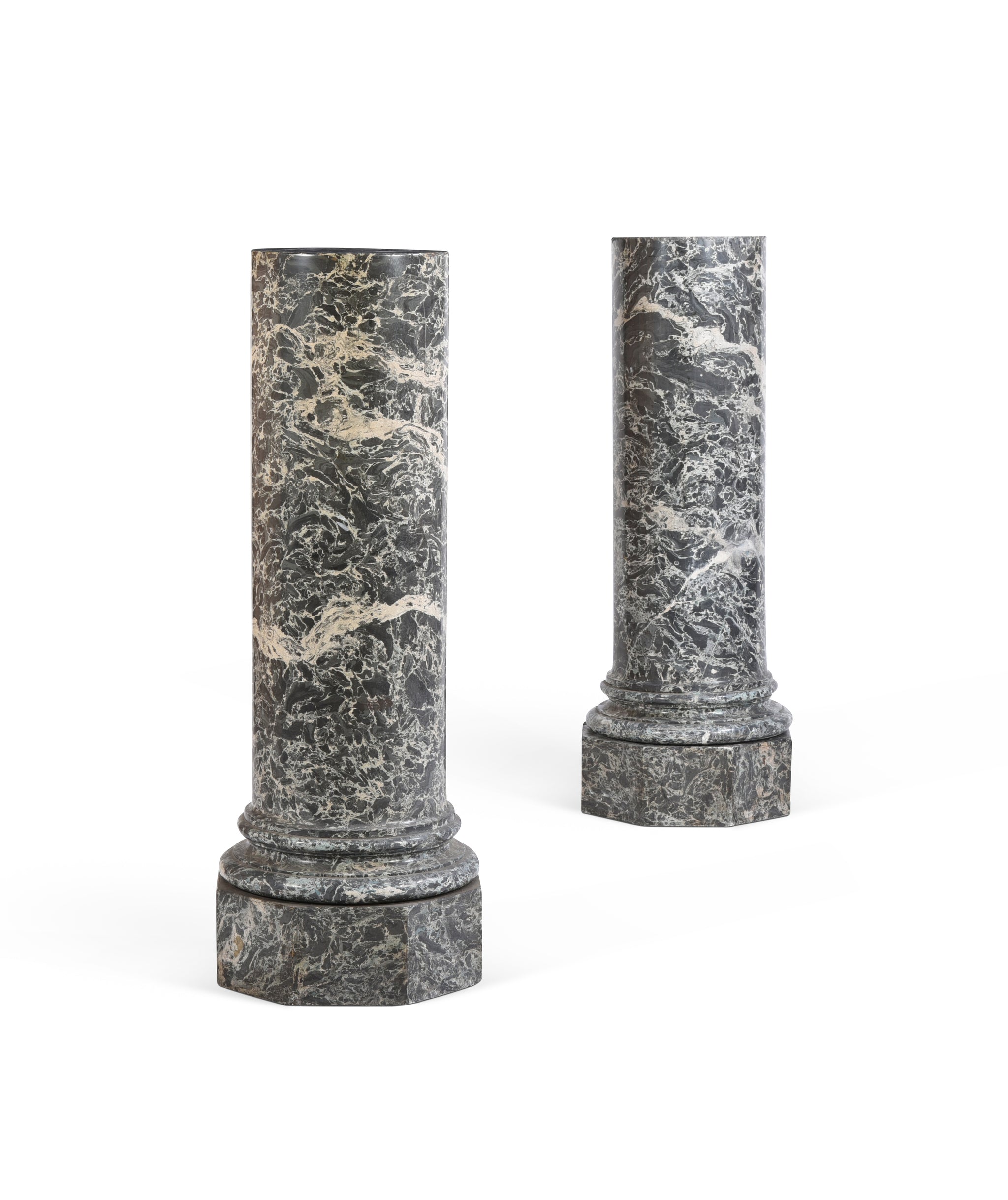 Pair of Grey/Green Scagliola Columns