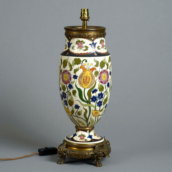 Edwardian Pottery and Metal Lamp - Anthony Outred