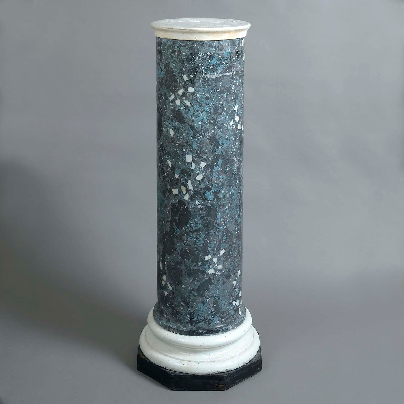 A Good-Sized Verde Antico Scagliola Column