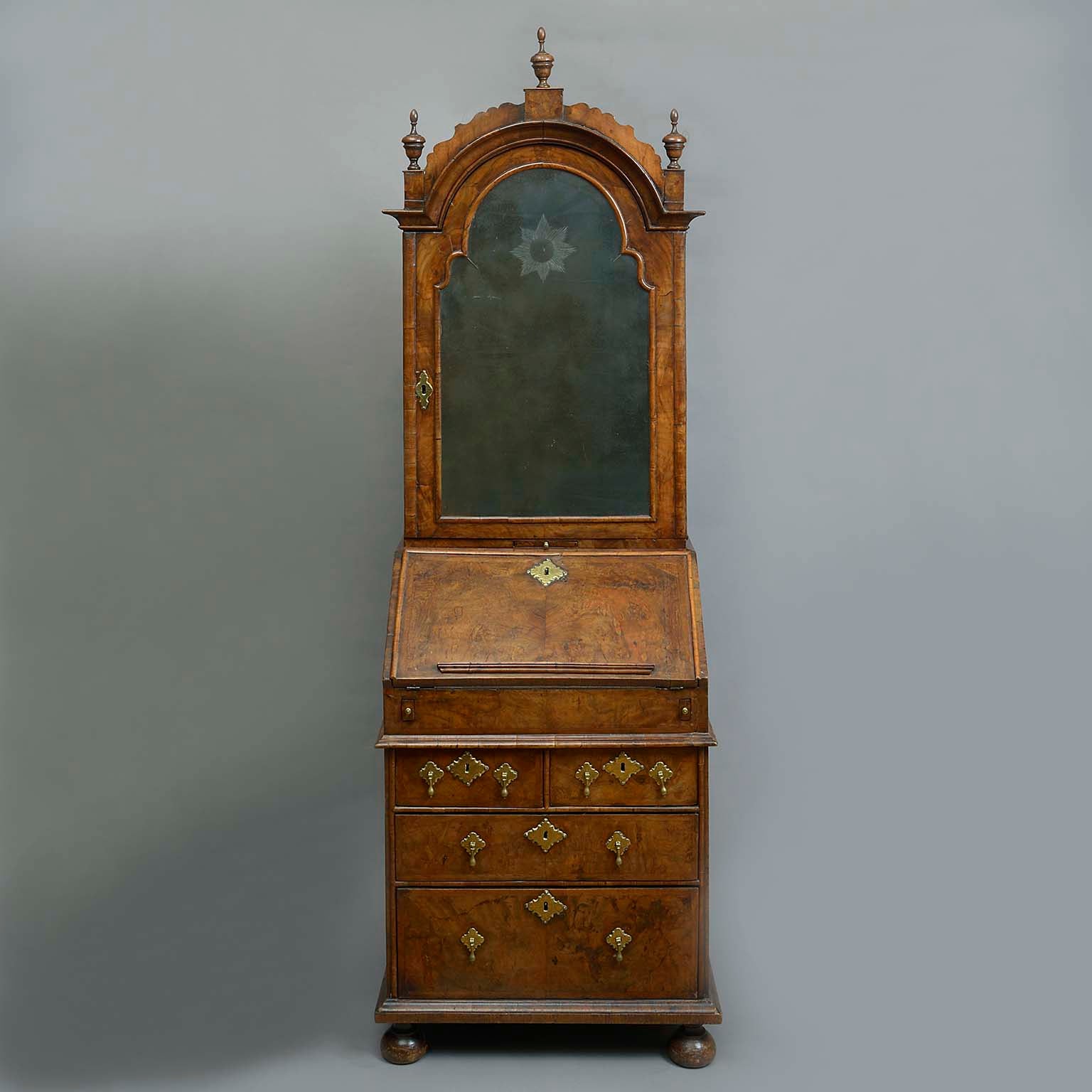 Queen Anne Walnut Bureau Cabinet