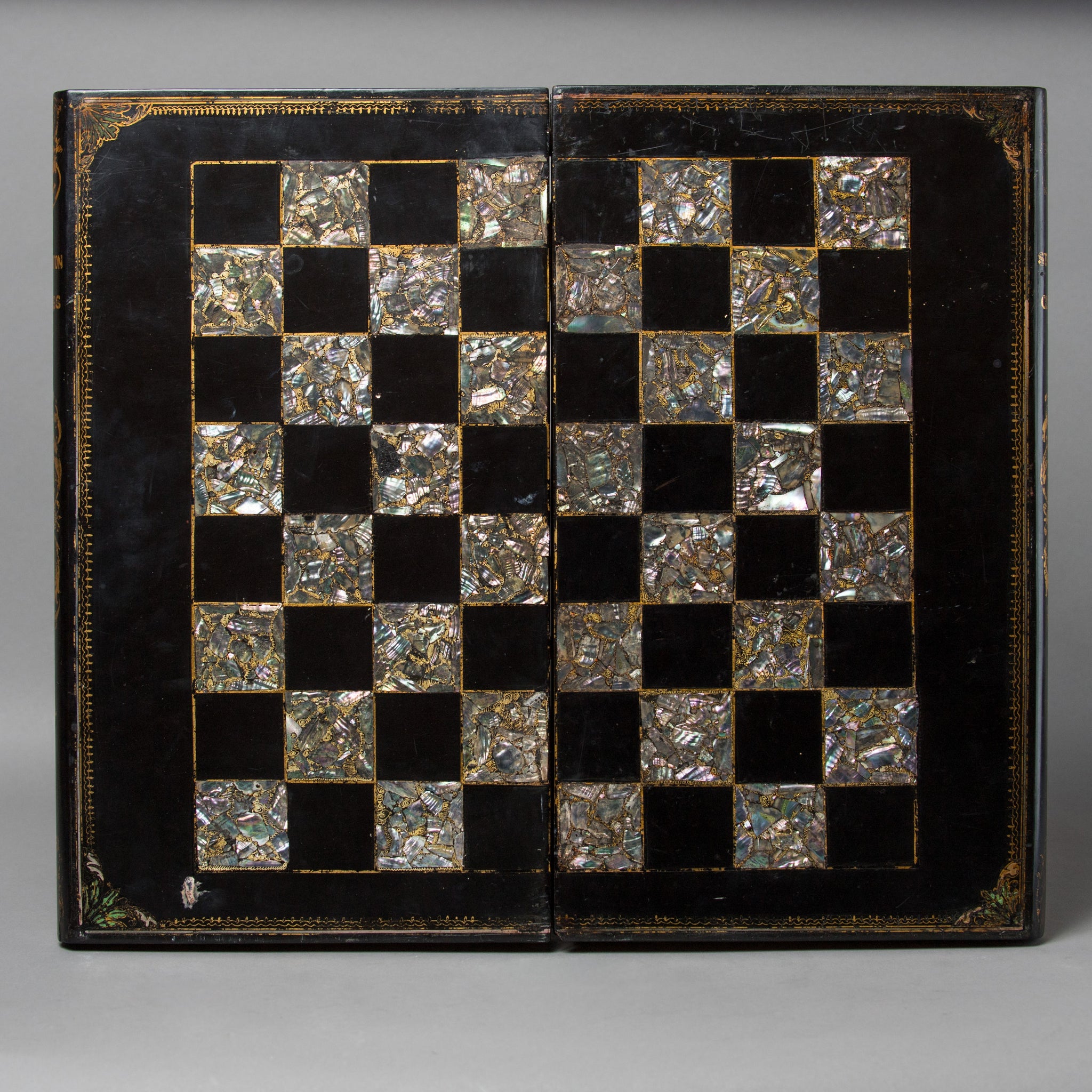 Staunton Chess & Backgammon Board in the Form of a Two Volume Folio