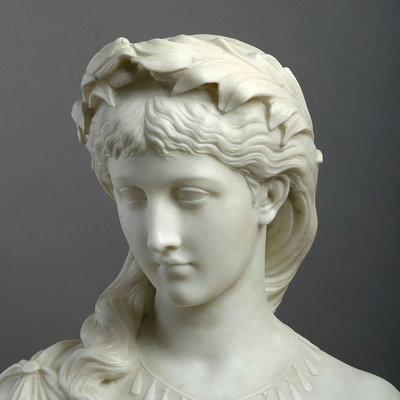 White Marble Bust of 'Undine'  by Henry Garland RA