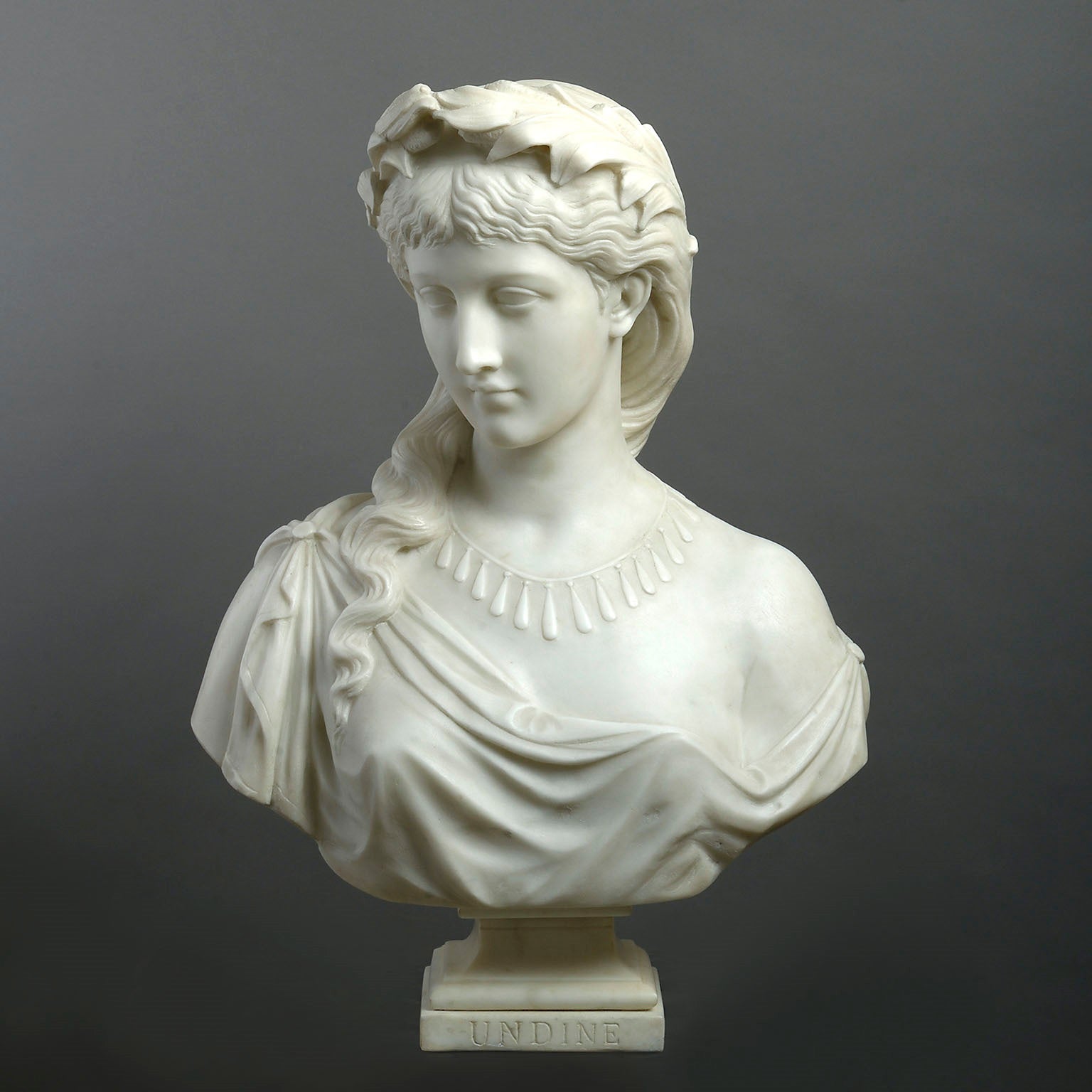 White Marble Bust of 'Undine'  by Henry Garland RA
