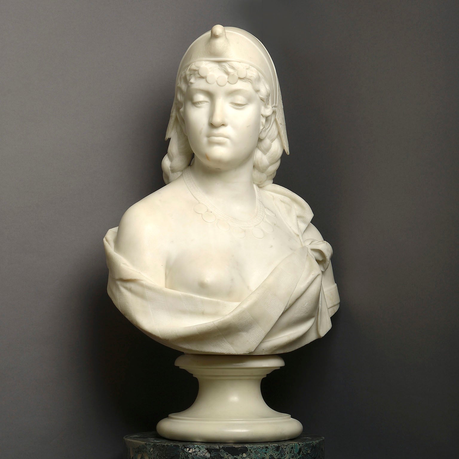 Statuary Marble Bust of Cleopatra