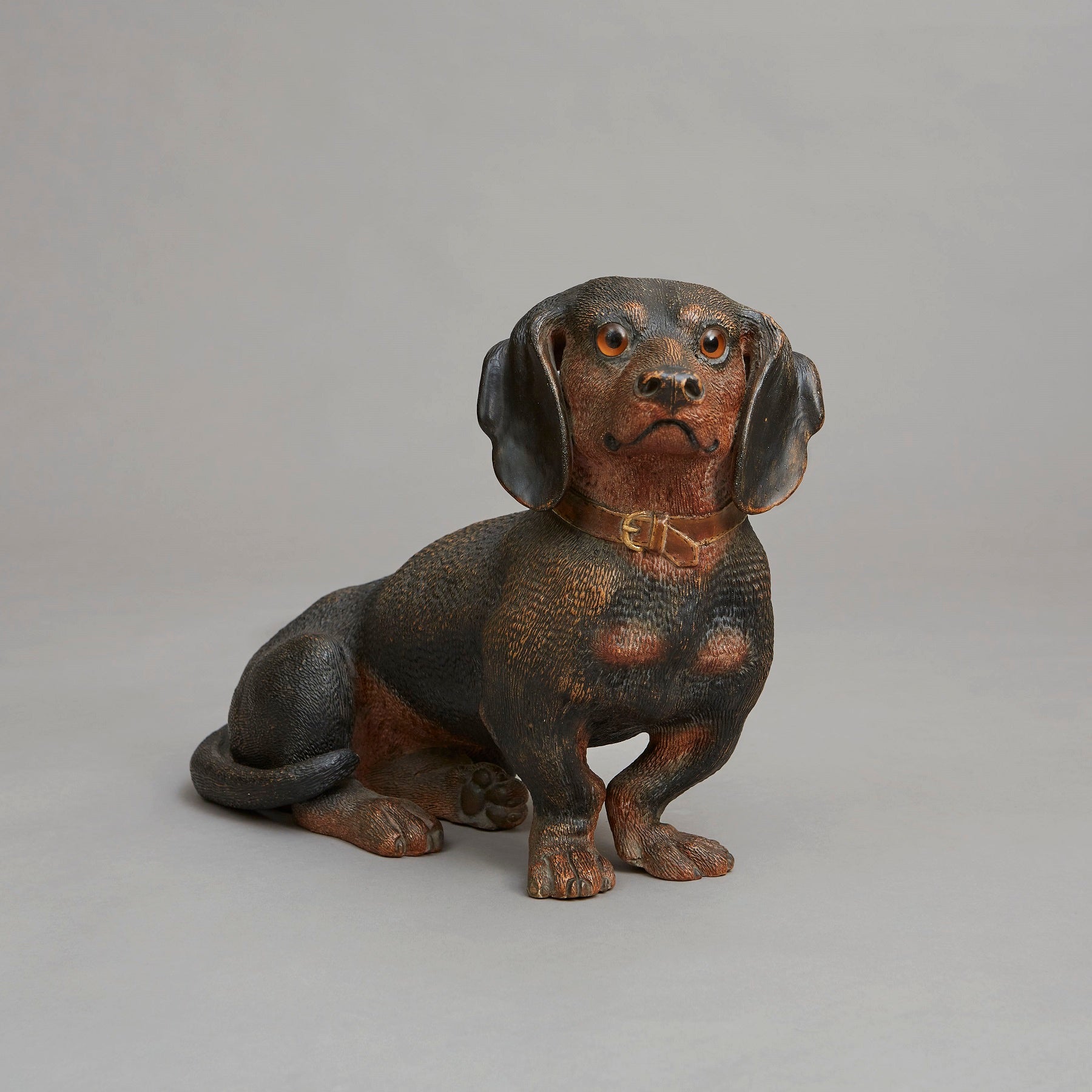 Pair of Near Life Size Seated Dachshunds
