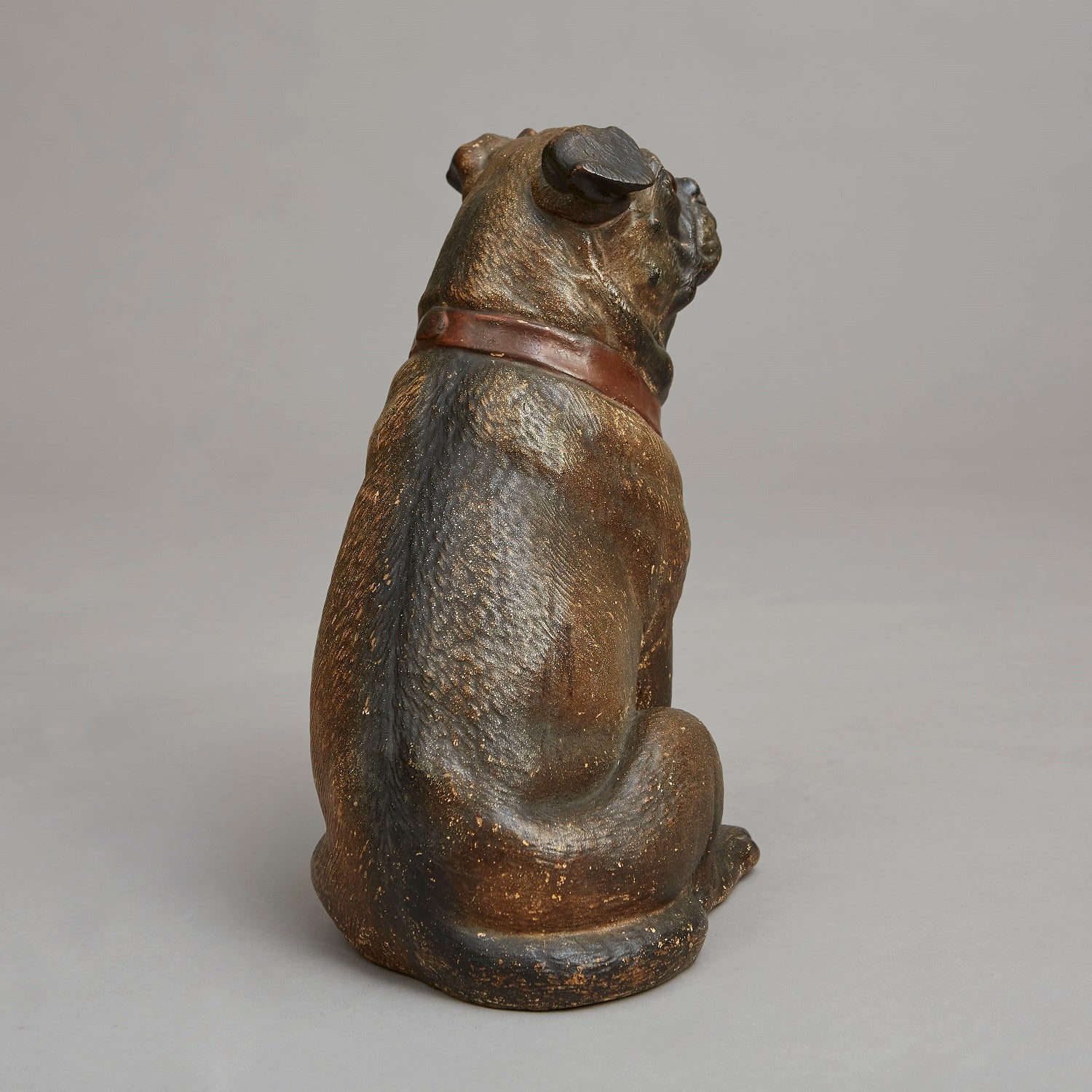 Seated Cold Painted Terracotta Pug