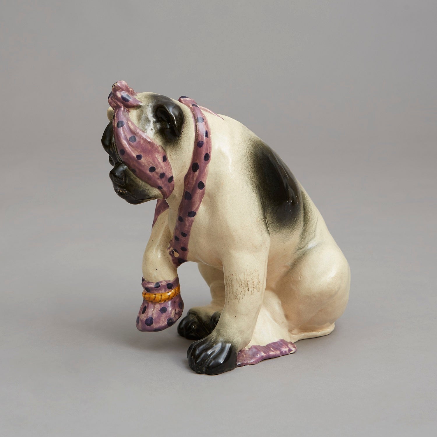 A Bretby Porcelain Seated Pug
