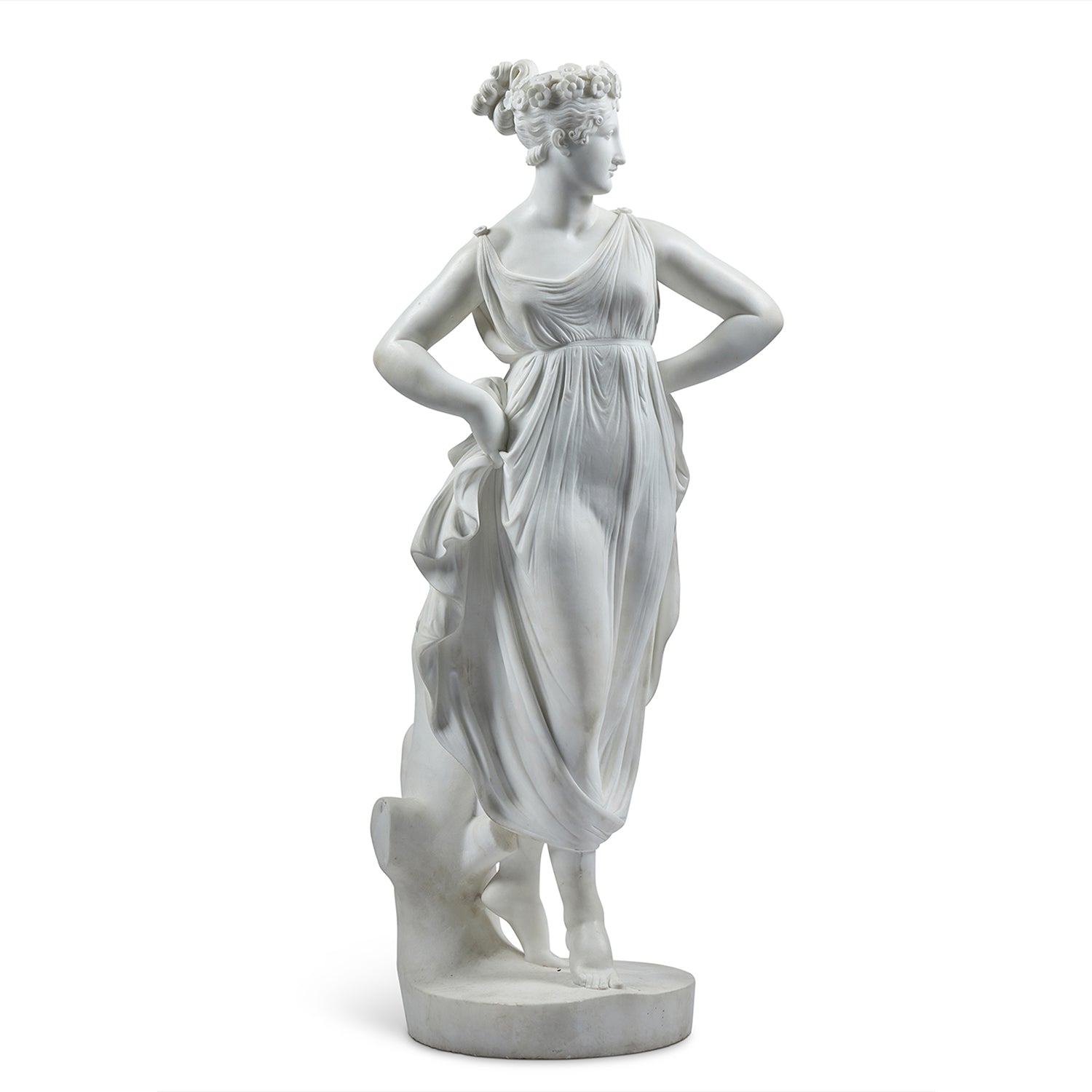 Statuary Marble Sculpture of Dancer After Antonio Canova